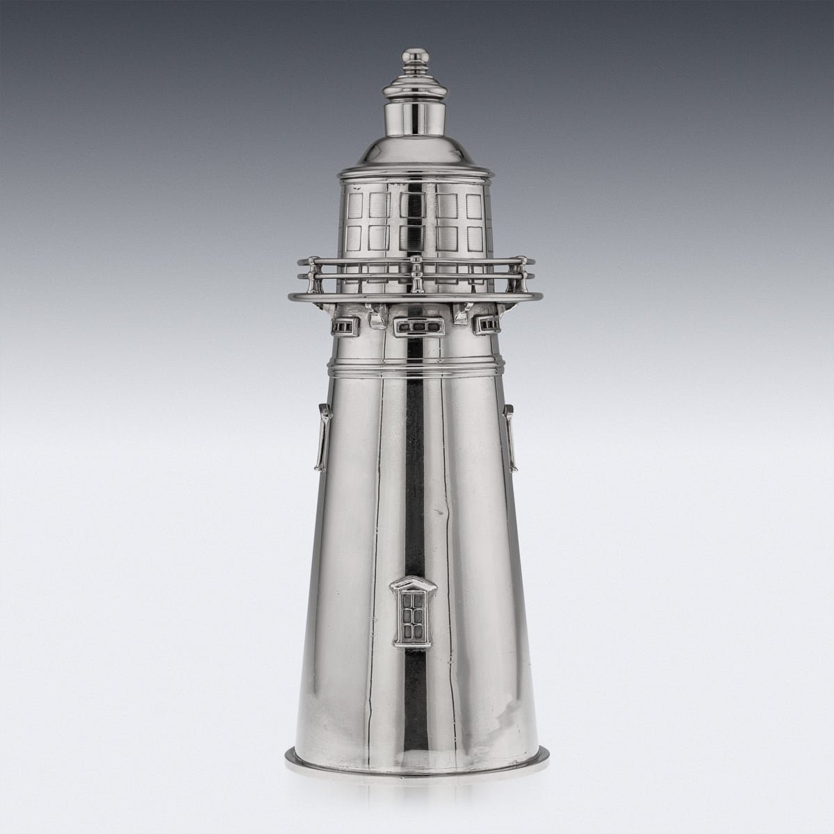 PUSHKIN'S - SILVER PLATED LIGHTHOUSE COCKTAIL SHAKER - 4.jpg