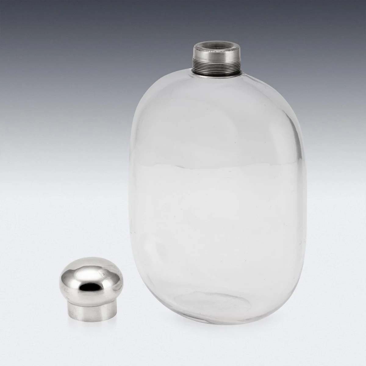 PUSHKINS.COM - Z12462 - ANTIQUE 19thC VICTORIAN SOLID SILVER & GLASS FLASK DECANTER, LONDON c.1888 - 6.jpg