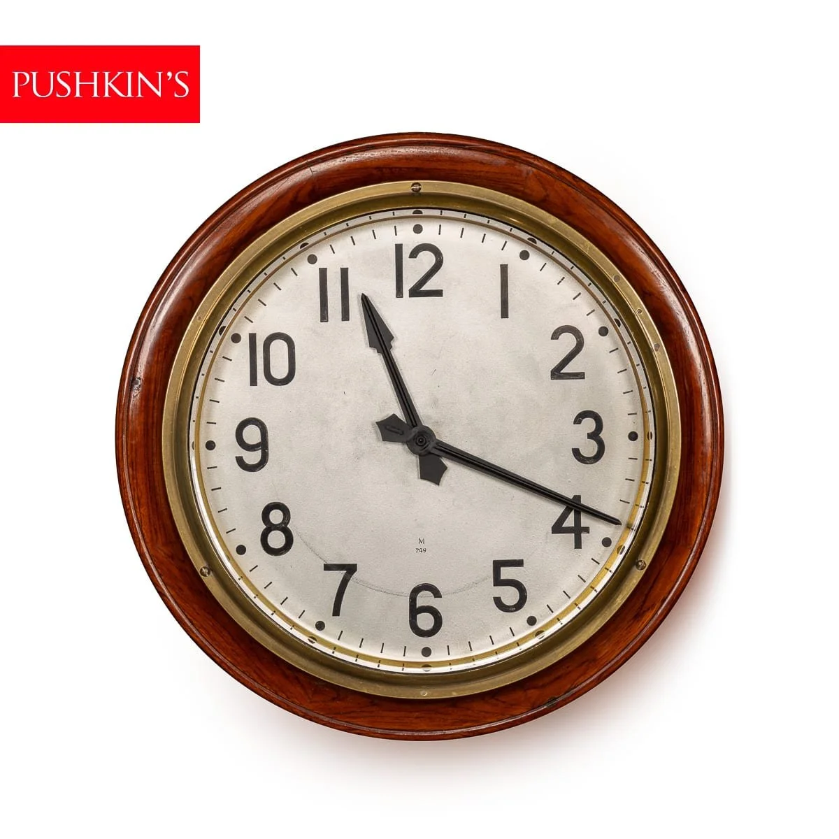 PUSHKINS.COM - Z12403 - VINTAGE 20thC ENGLISH OAK WALL HANGING CLOCK c.1935 - 02.jpg