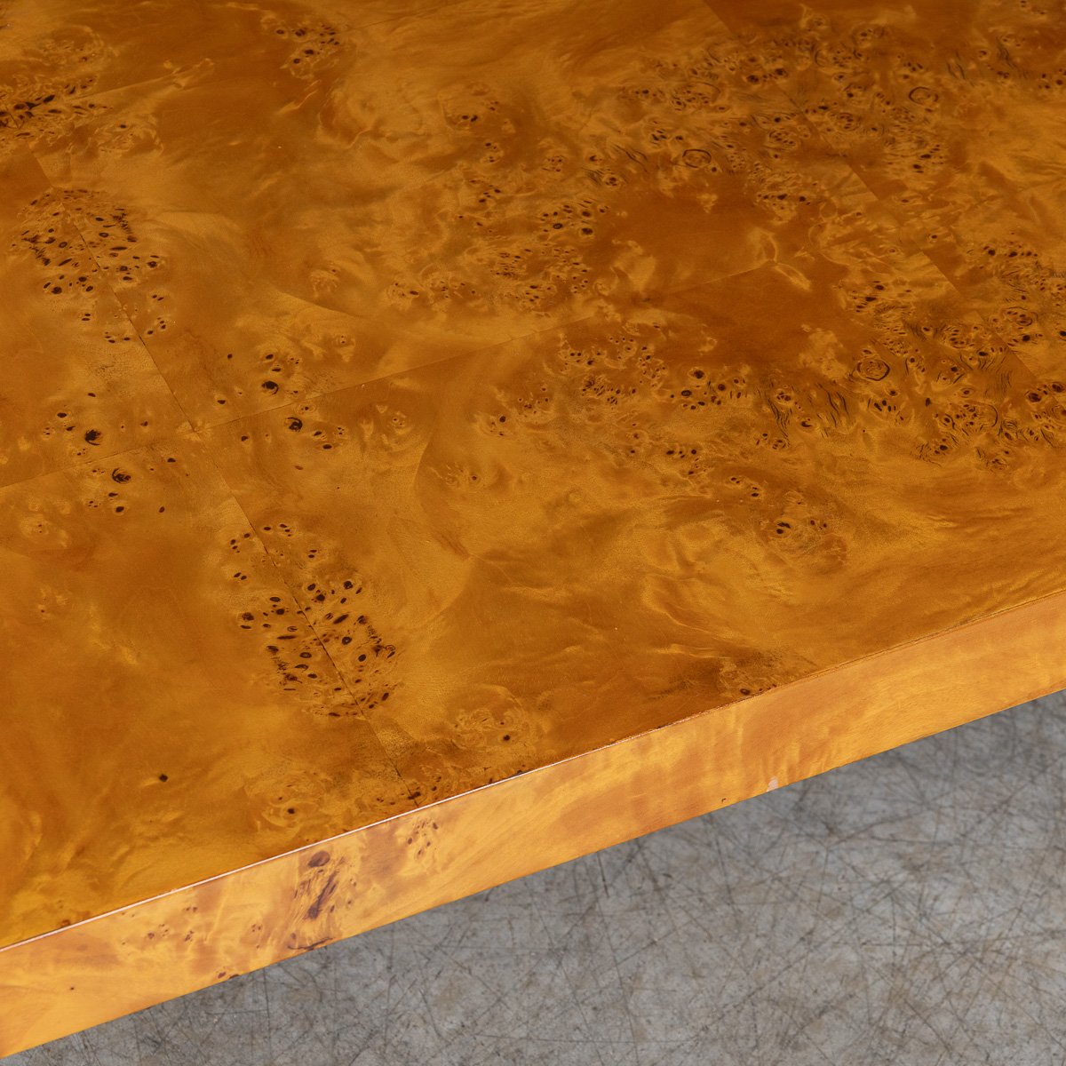 PUSHKINS.COM - B11293 - VINTAGE 20thC ITALIAN CHROME & BURR WALNUT COFFEE TABLE c.1980 - 12.jpg