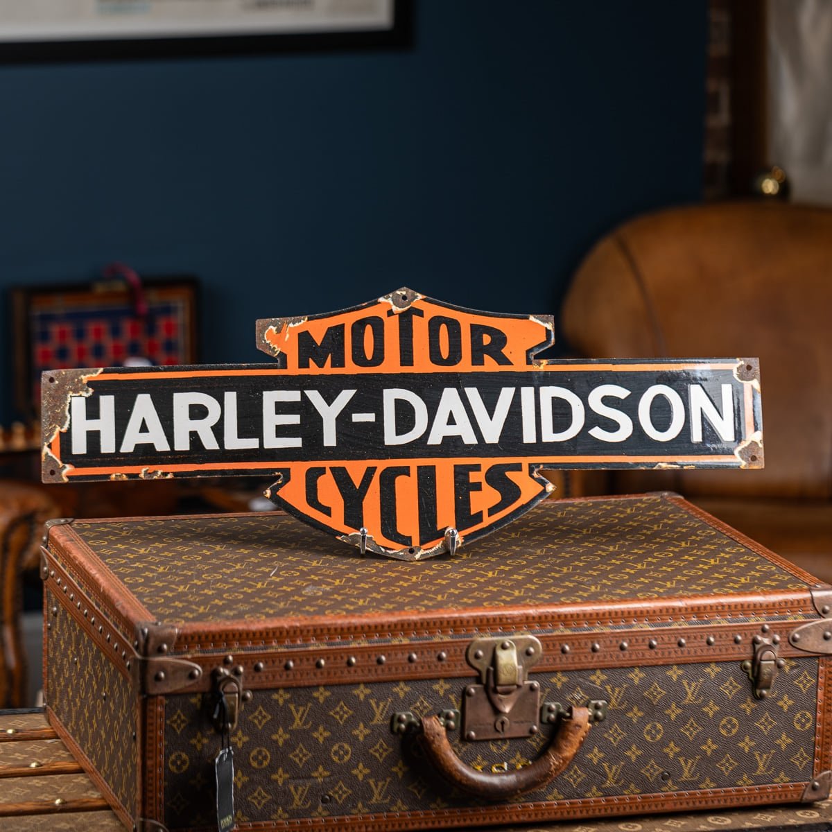 PUSHKINS.COM - A 20thC HARLEY-DAVIDSON MOTORCYCLES ENAMEL SIGN - 12.jpg