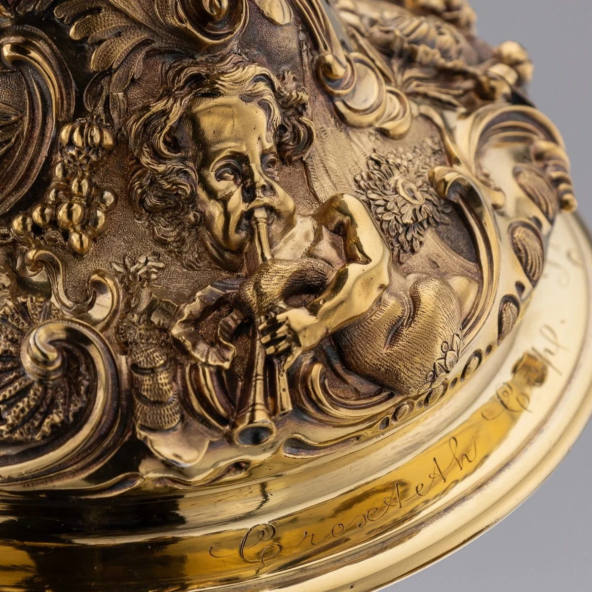 PUSHKIN'S - ANTIQUE 19thC VICTORIAN SOLID SILVER-GILT CUP & COVER, LONDON c.1893 - 18.jpg