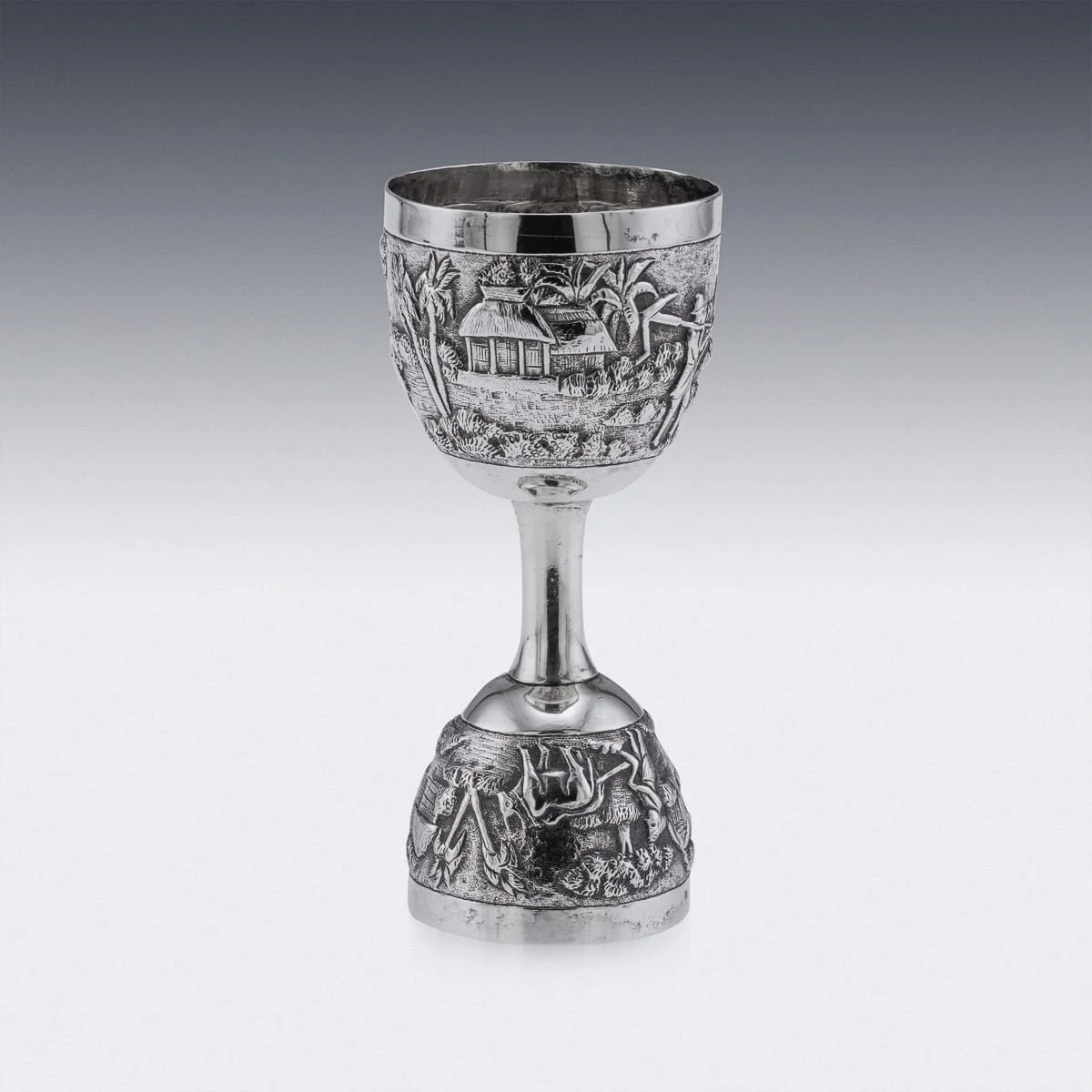 PUSHKINS.COM - A00121 - ANTIQUE 19thC INDIAN SOLID SILVER SPIRIT MEASURE, MADRAS c.1890 - 06.jpg