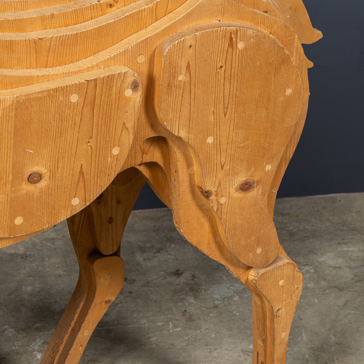 PUSHKINS.COM - D11140 - VINTAGE 20thC ITALIAN MULTI LAYER WOODEN HORSE SCULPTURE c.1980 - 14.jpg