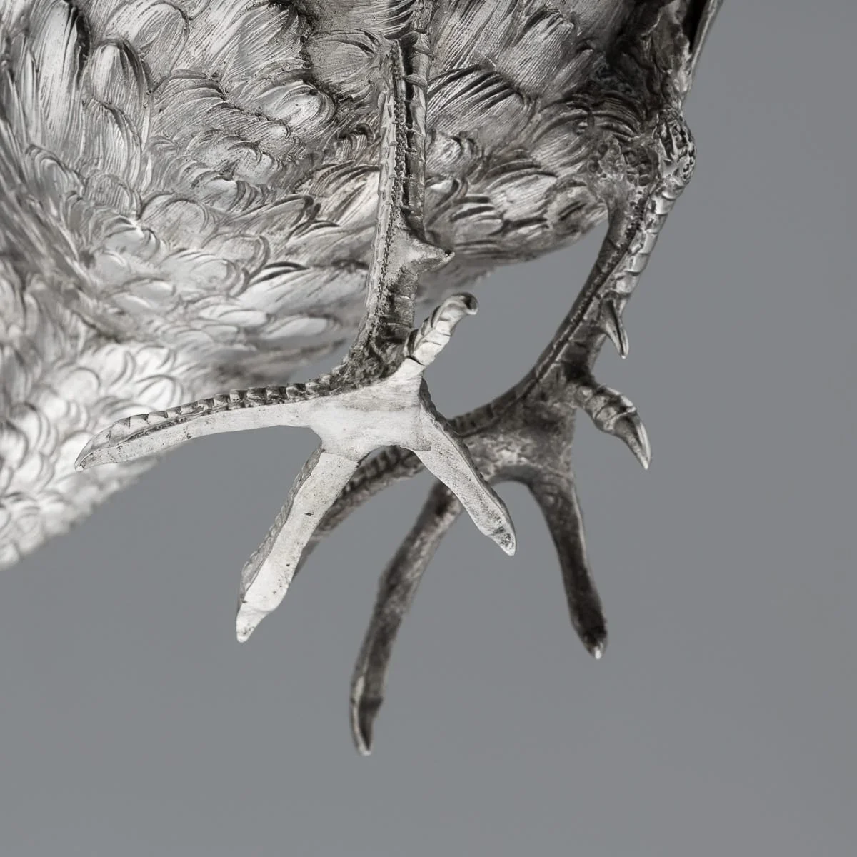 PUSHKINS.COM - A00126 - ANTIQUE 20thC GERMAN SOLID SILVER PAIR OF PHEASANT STATUES, HANAU c.1920 - 32.jpg