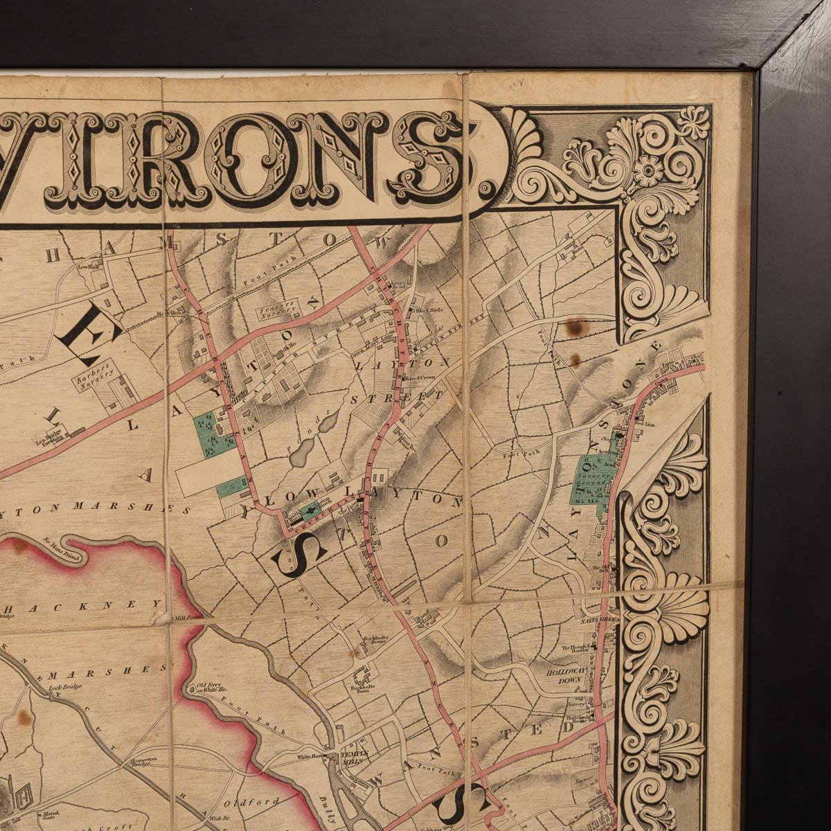 PUSHKINS.COM - Z12094 - ANTIQUE 19thC ENGLISH FRAMED CRUCHLEYS NEW PLAN OF LONDON MAP c.1834 - 28.jpg