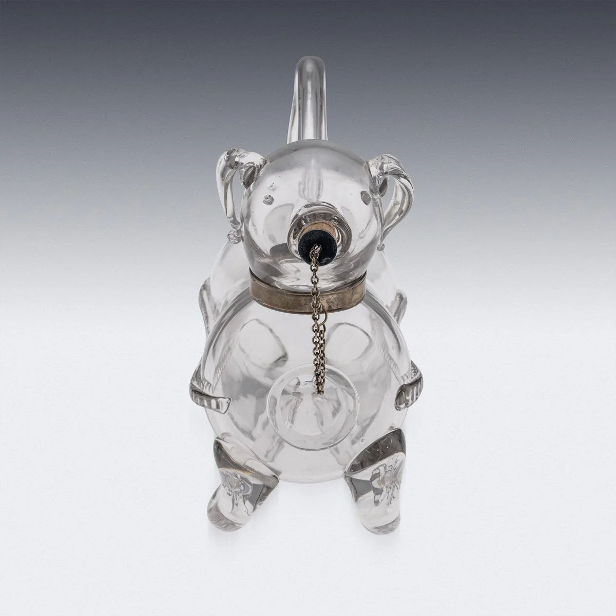 PUSHKINS.COM - C11782 - ANTIQUE 19thC VICTORIAN SILVER PLATE, BRASS & GLASS NOVELTY DOG CLARET JUG c1890 - 07.jpg
