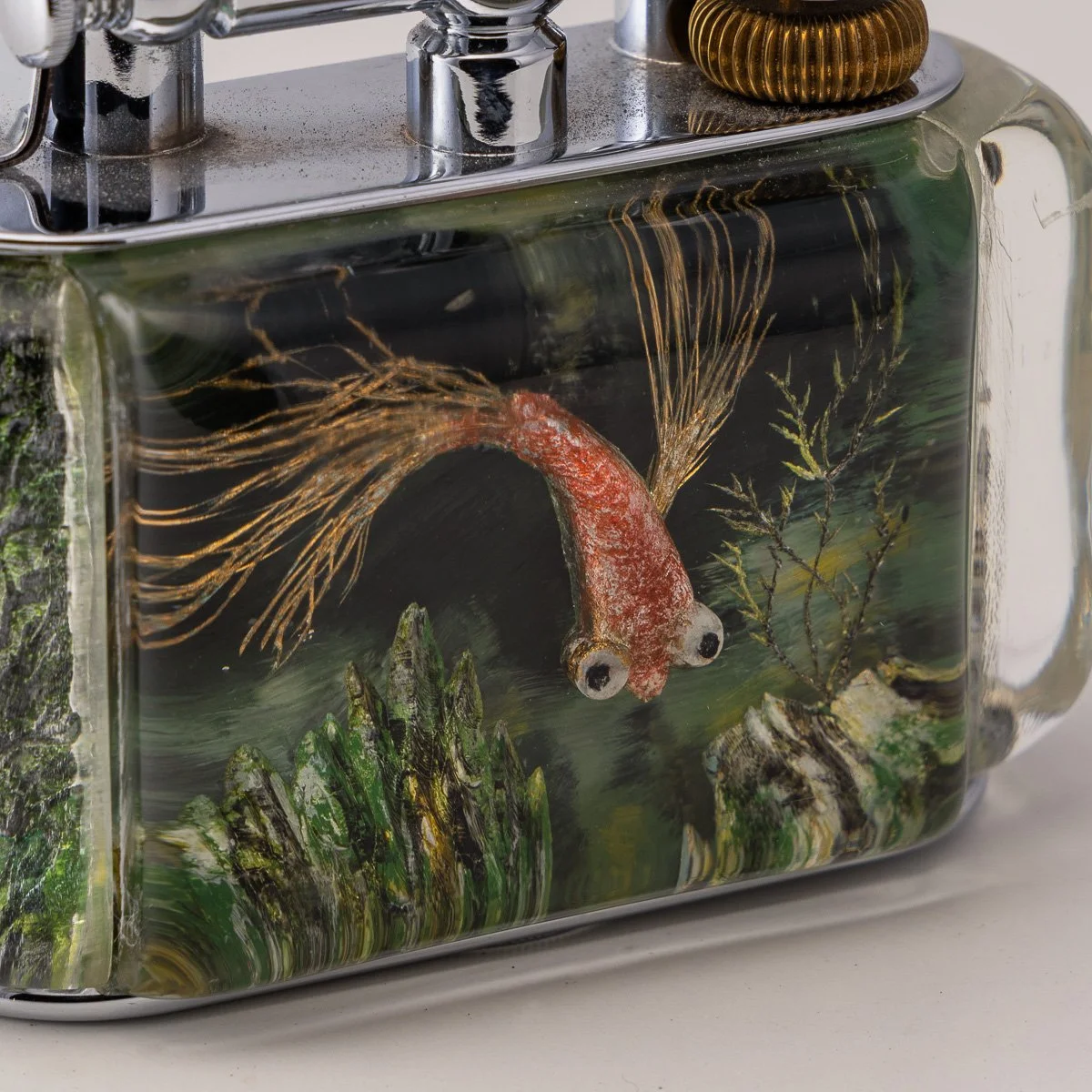 PUSHKINS.COM - D11818 - VINTAGE 20thC DUNHILL TROPICAL 'AQUARIUM' TABLE LIGHTER c.1950 - 13.jpg
