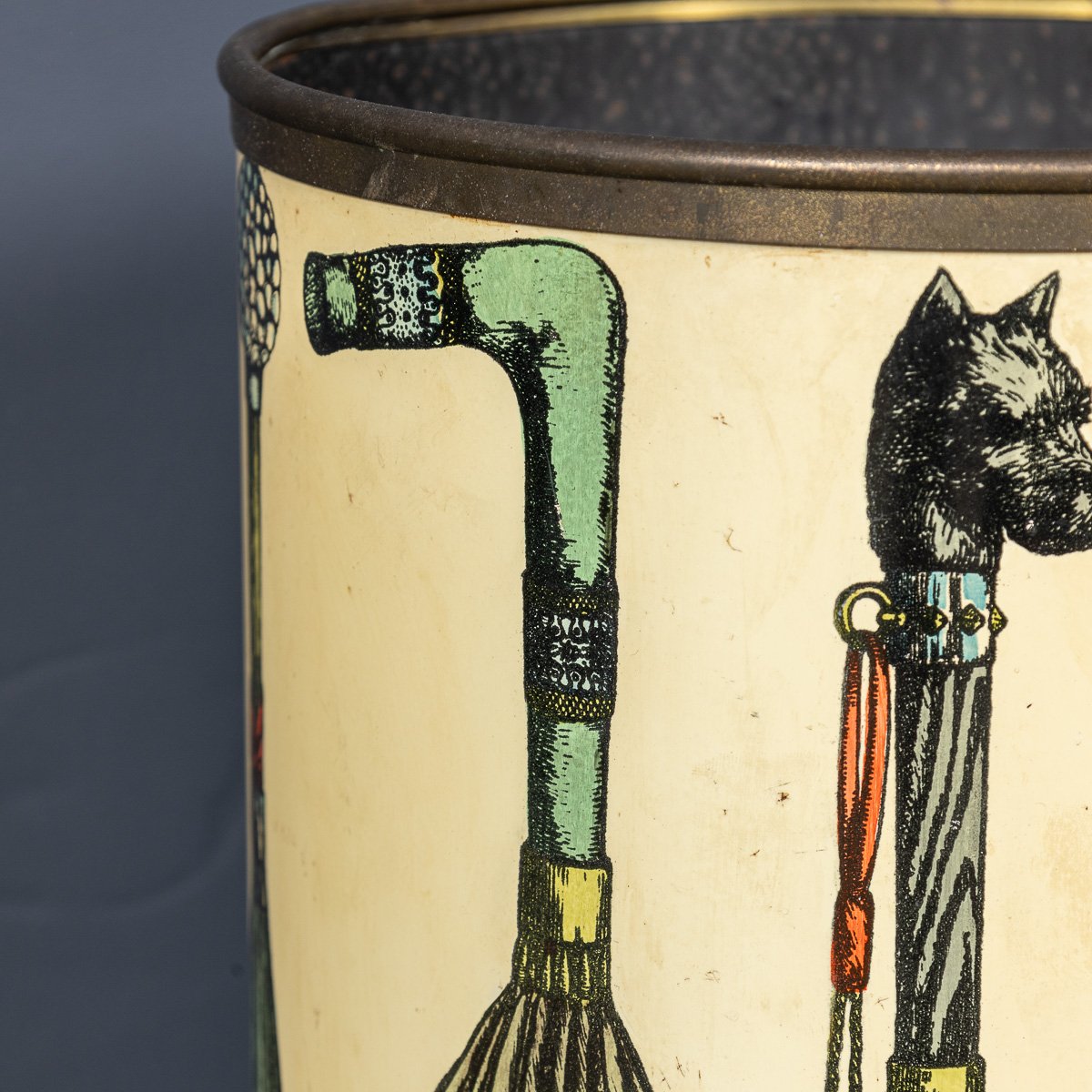 PUSHKINS.COM - D11143 - 20thC ITALIAN ROUND UMBRELLA & STICK STAND BY PIERO FORNASETTI c.1950 - 10.jpg