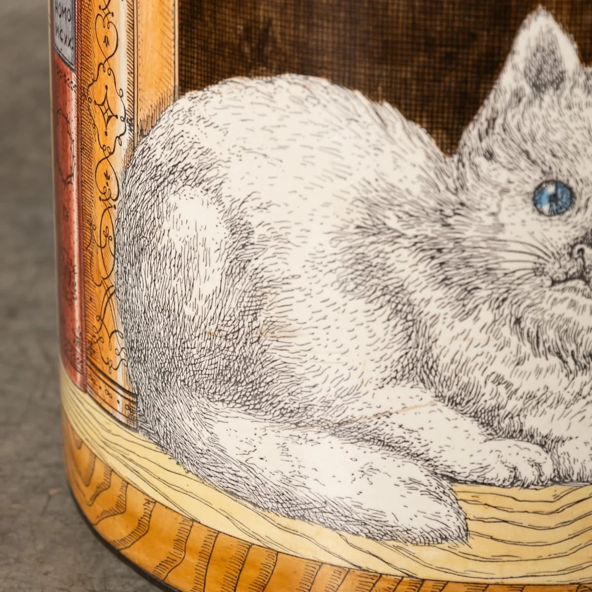 PUSHKINS.COM - B12339 - VINTAGE 20thC ITALIAN "LIBRERIA" WASTE PAPER BASKET BY PIERO FORNASETTI - 14.jpg