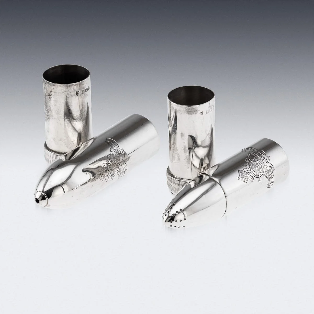 PUSHKINS.COM - A00041 - ANTIQUE 20thC ENGLISH REGIMENTAL SOLID SILVER WWI ARTILLERY SALT & PEPPER SHAKERS, ROYAL ARTILLERY c.1918 - 08.jpg