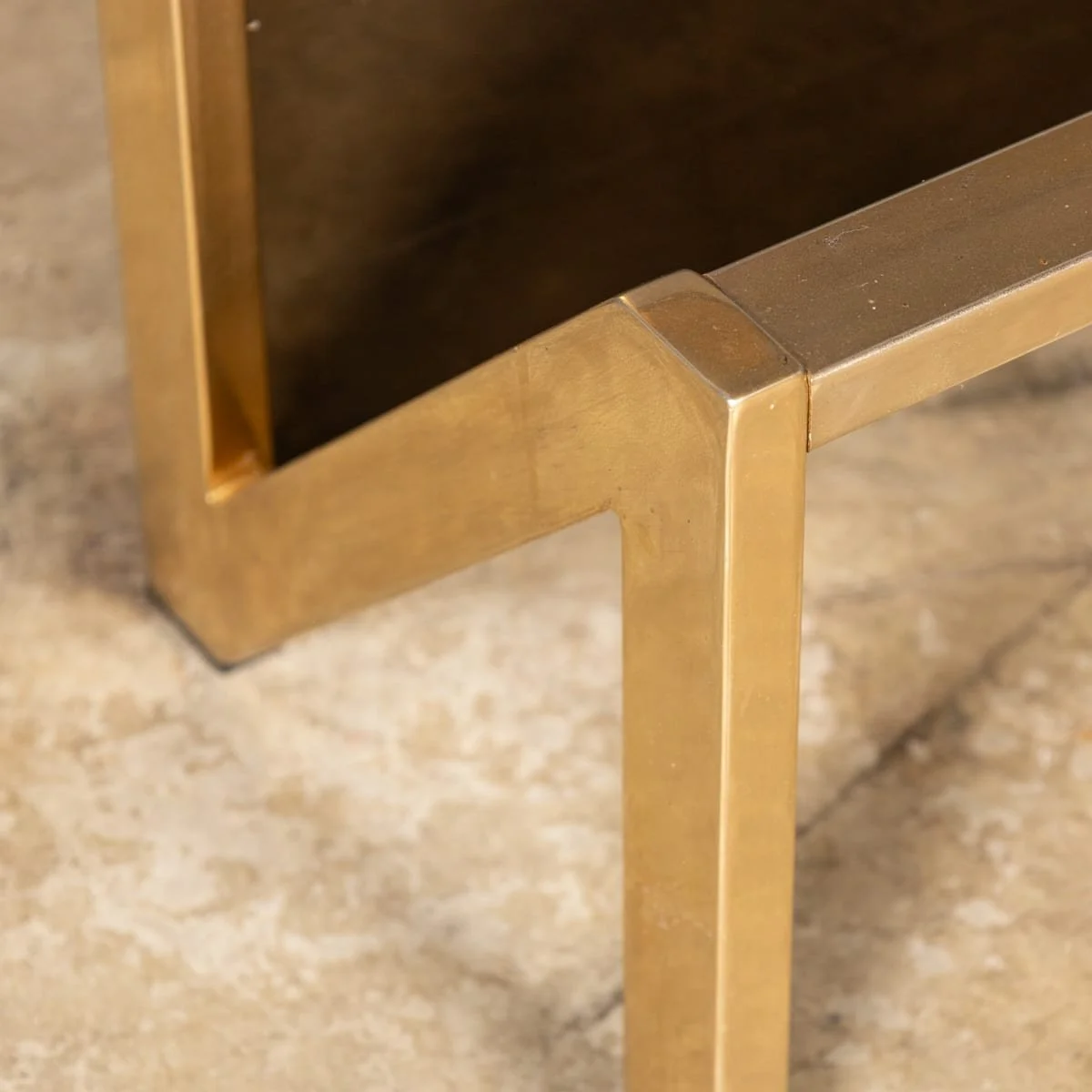 PUSHKINS.COM - Z12414 - VINTAGE 20thC BRASS, CHROME & GLASS "N" TABLE BY BELGO CHROM, BELGIUM c.1970 - 18.jpg