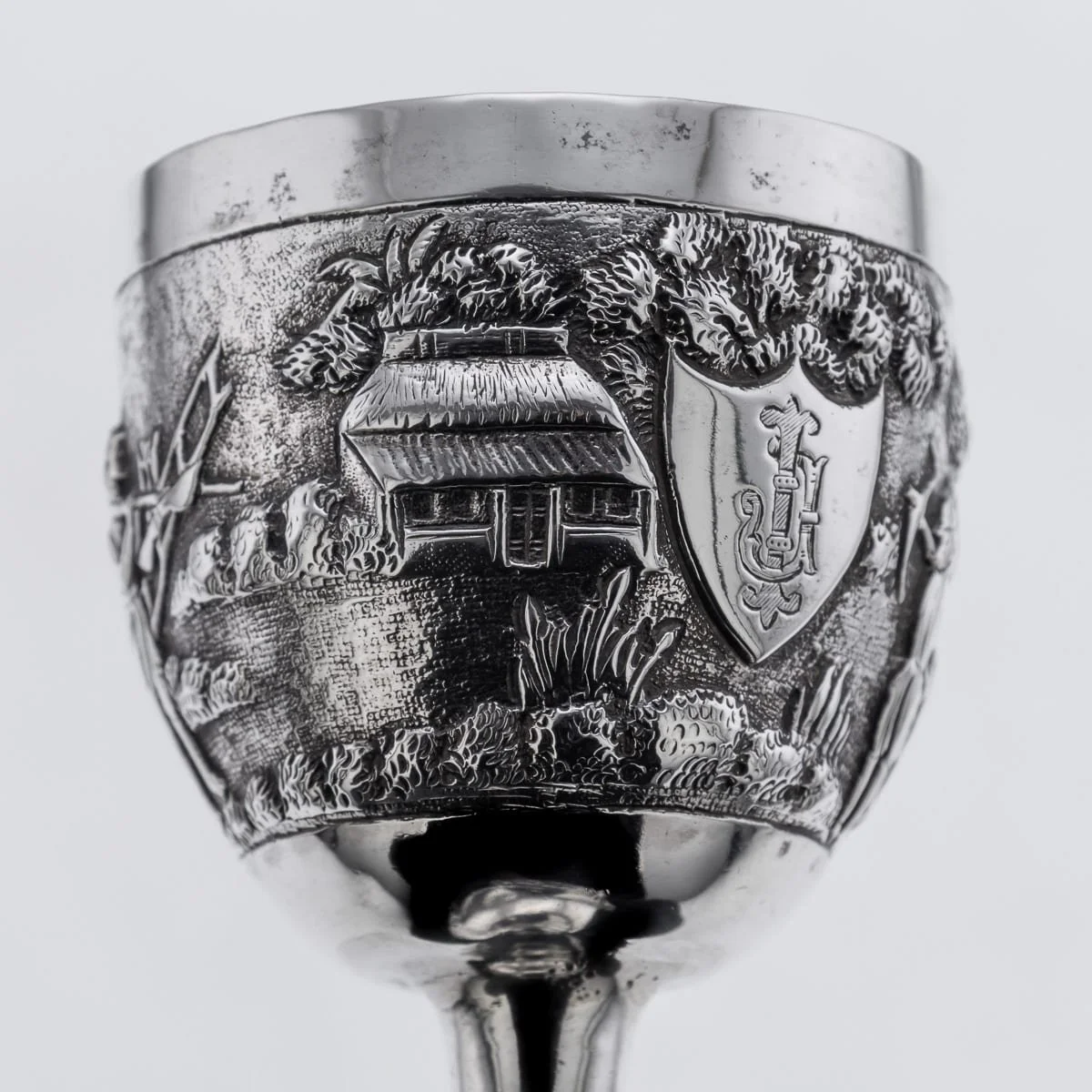 PUSHKINS.COM - A00121 - ANTIQUE 19thC INDIAN SOLID SILVER SPIRIT MEASURE, MADRAS c.1890 - 21.jpg