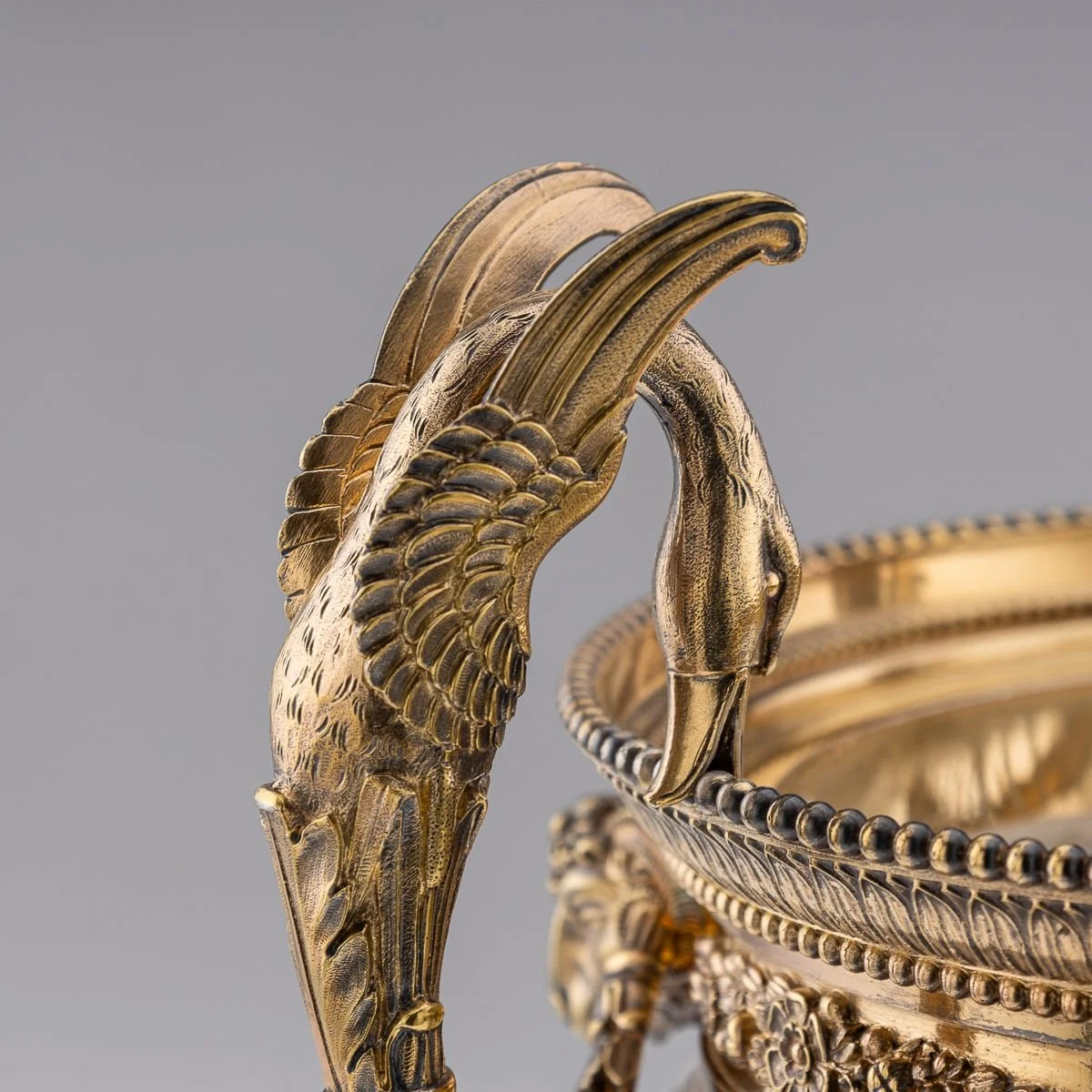 PUSHKIN'S - ANTIQUE 19thC FRENCH SILVER GILT & CUT GLASS BOWL ON STAND, PARIS c.1820 - 15.jpg