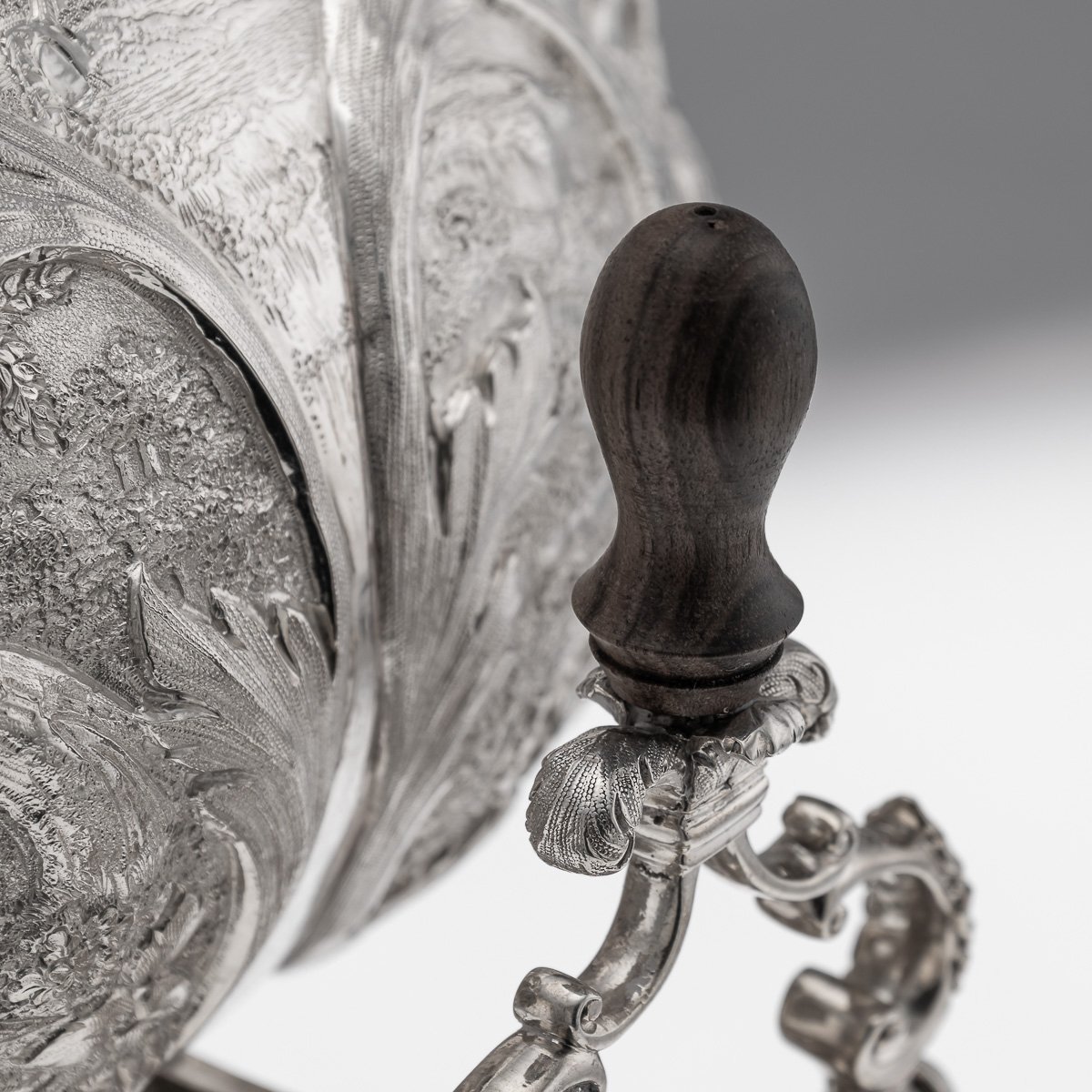 PUSHKINS.COM - A00124 - ANTIQUE 19thC WILLIAM IV SOLID SILVER HOT WATER KETTLE : SAMOVAR, LONDON c.1837 - 21.jpg