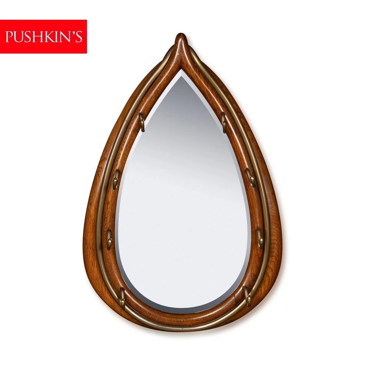 PUSHKINS.COM - Z12434 - ANTIQUE 19thC ENGLISH OAK HORSE COLLAR SHAPE FRAMED MIRROR c.1890 - 2.jpg