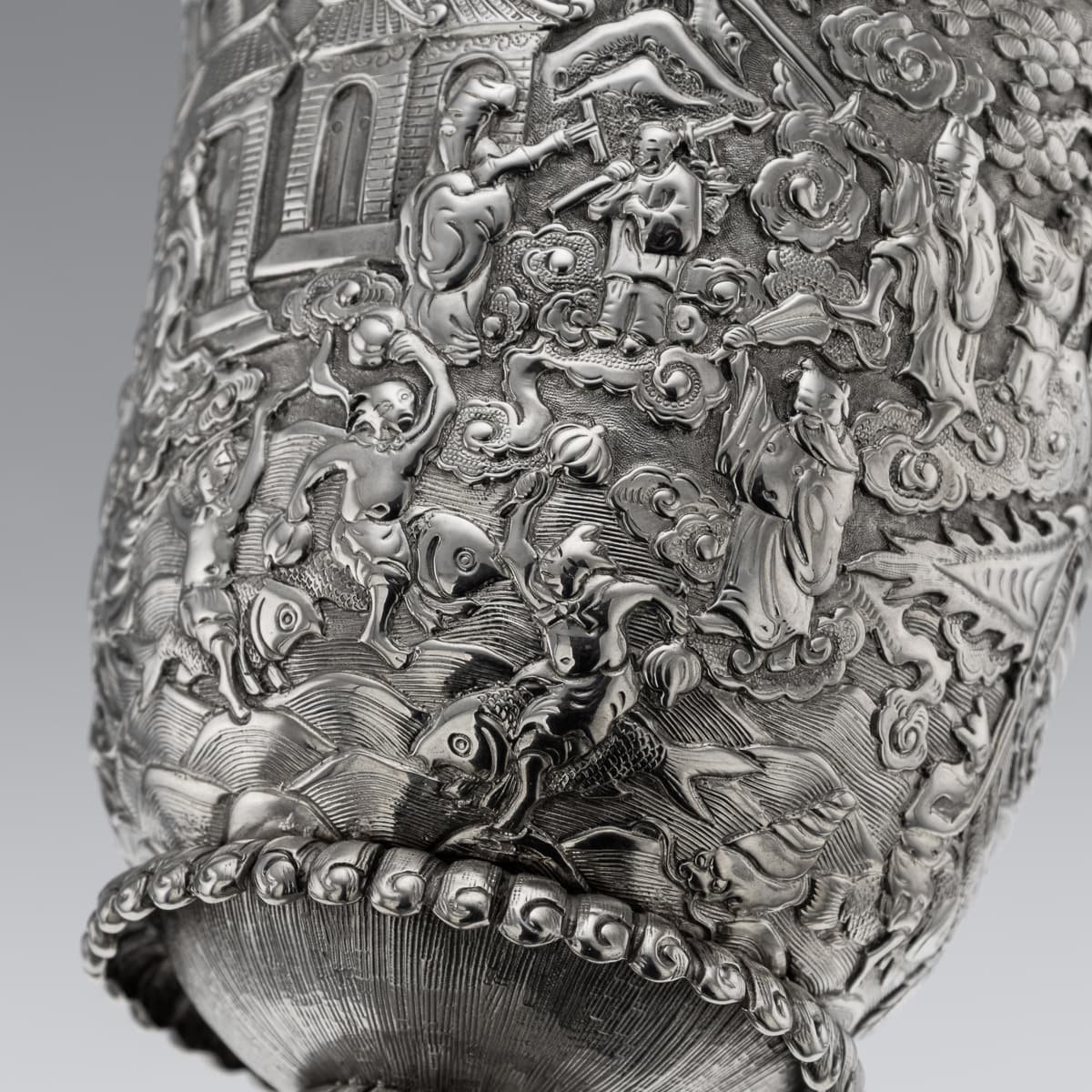 PUSHKINS.COM - A00157 - ANTIQUE 19thC CHINESE EXPORT SOLID SILVER GOBLET, LEE CHING c.1890 -15.jpg