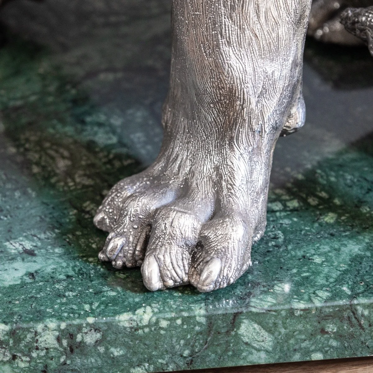 PUSHKIN ANTIQUES - STUNNING 20thC ITALIAN SOLID SILVER STATUE OF A LION ON MARBLE BASE c.1970 - 21.jpg