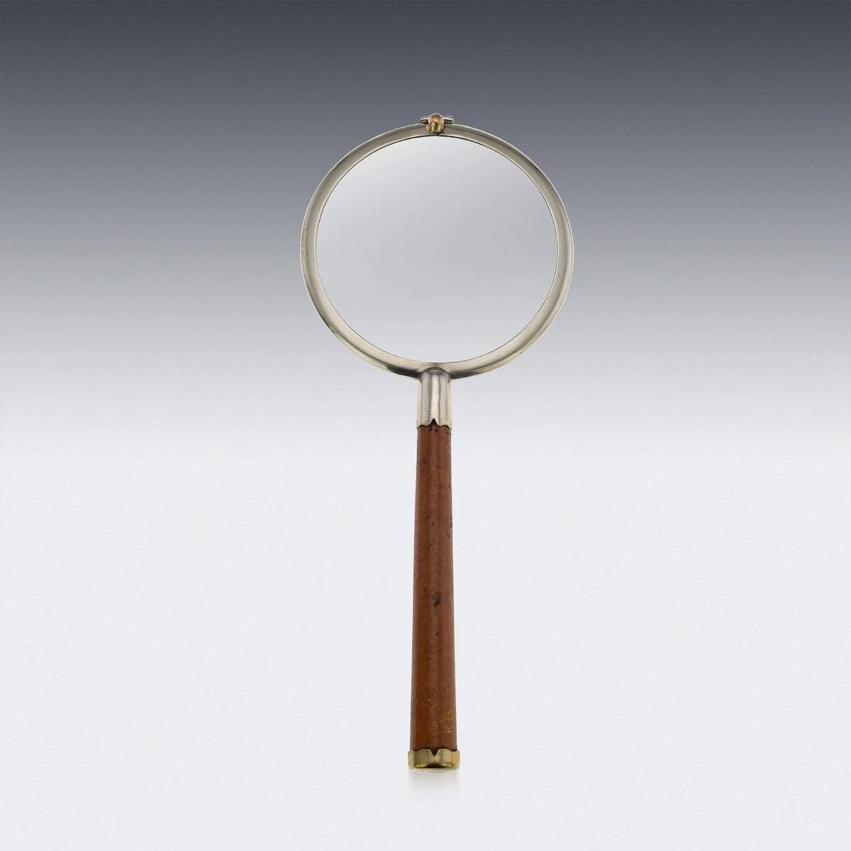 PUSHKINS.COM - D11560 - ANTIQUE 20thC ENGLISH SOLID SILVER & LEATHER MAGNIFYING GLASS - 05.jpg