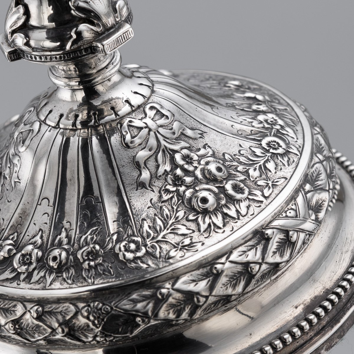PUSHKINS.COM - J12510 - ANTIQUE 19thC GERMAN PAIR OF SOLID SILVER CANDELESTICKS, HANAU c.1870 -  18.jpg