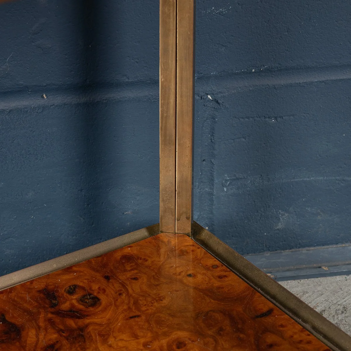 PUSHKINS.COM - B11472 - 20thC ITALIAN BRASS & BURR WALNUT DRINKS TROLLEY c.1970 - 18.jpg