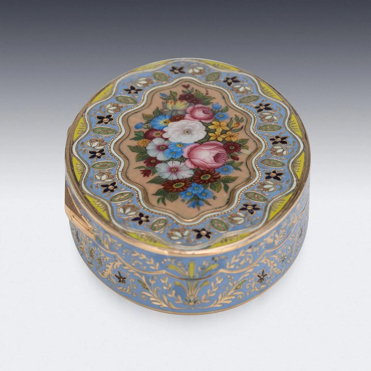 PUSHKINS.COM - A00026 - ANTIQUE 19thC SWISS 18k SOLID GOLD & ENAMEL SNUFF BOX, GENEVA c.1830 - 09.jpg