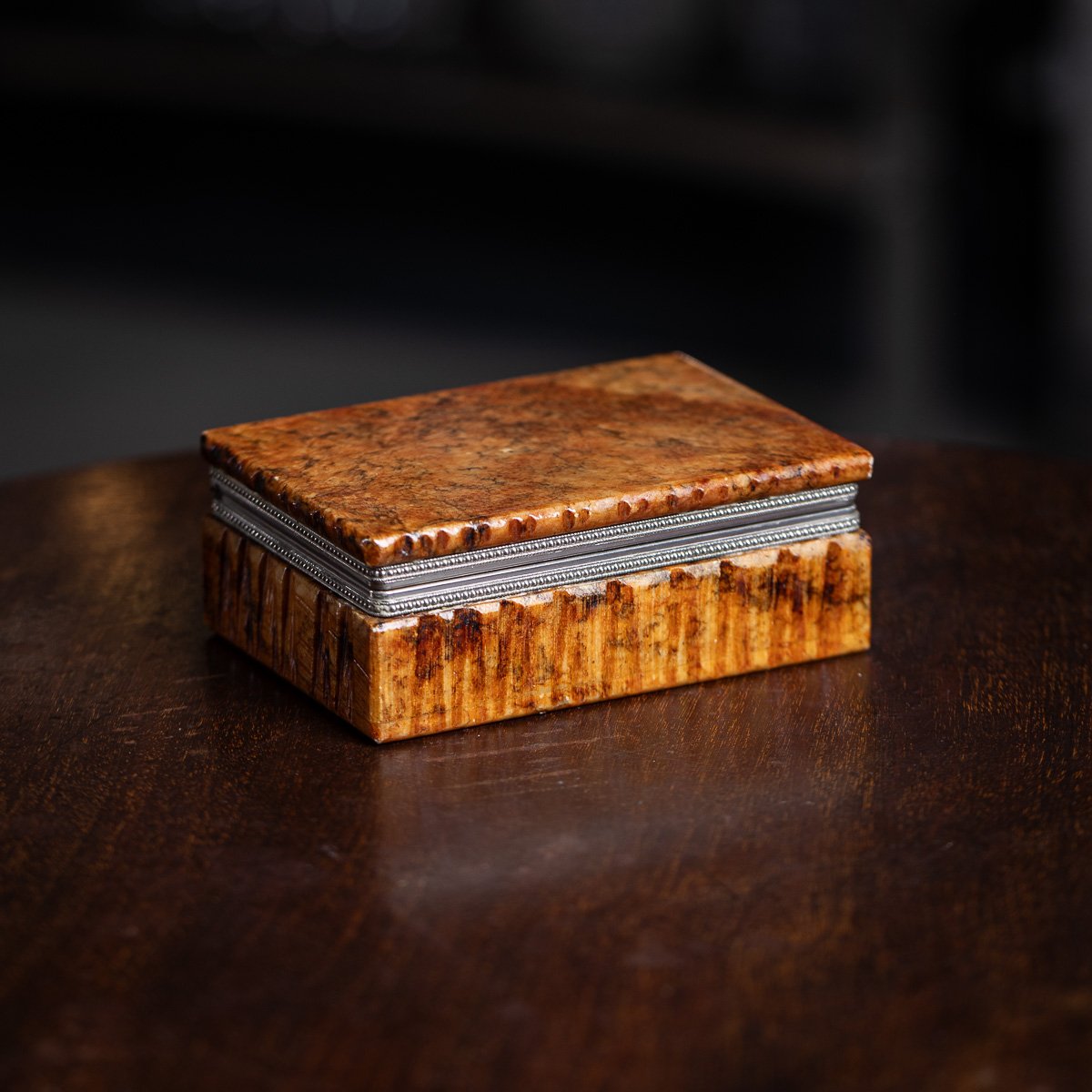 PUSHKINS.COM - D11348 - VINTAGE 20thC ITALIAN ROSSO VERONA MARBLE CIGARETTE BOX c.1960 - 03.jpg