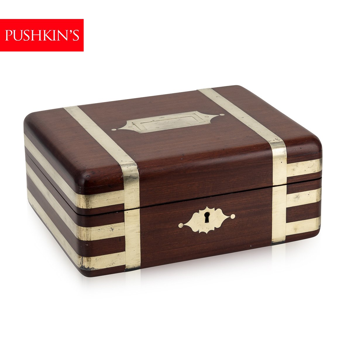 PUSHKINS.COM - D11170 - ANTIQUE 19thC ENGLISH MAHOGANY & BRASS BOUND JEWELLERY BOX c.1820 - 02.jpg