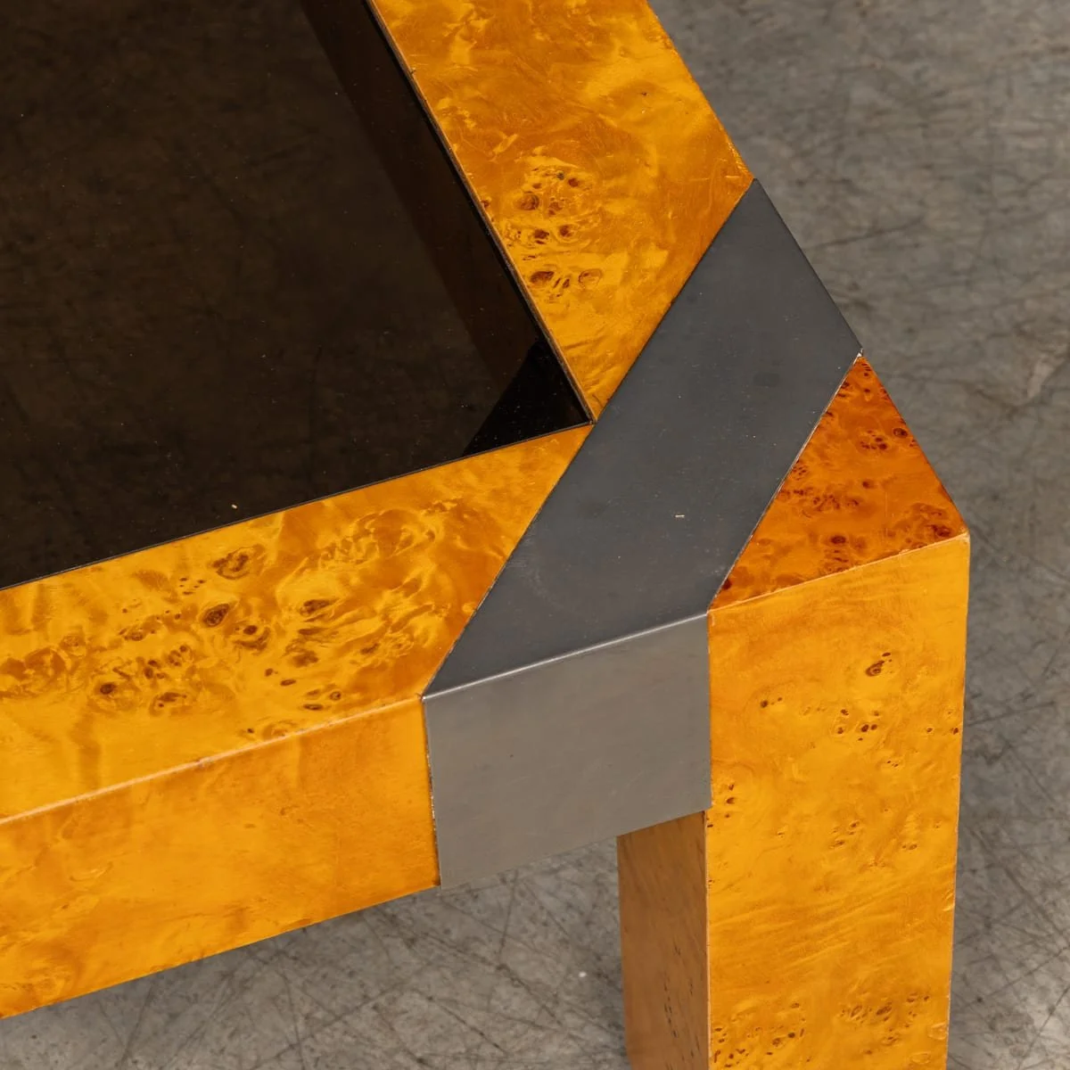 PUSHKINS.COM - B11867 - 20thC ITALIAN WALNUT & GLASS COFFEE TABLE ATTRIBUTABLE TO WILLY RIZZO c.1970 - 07.jpg