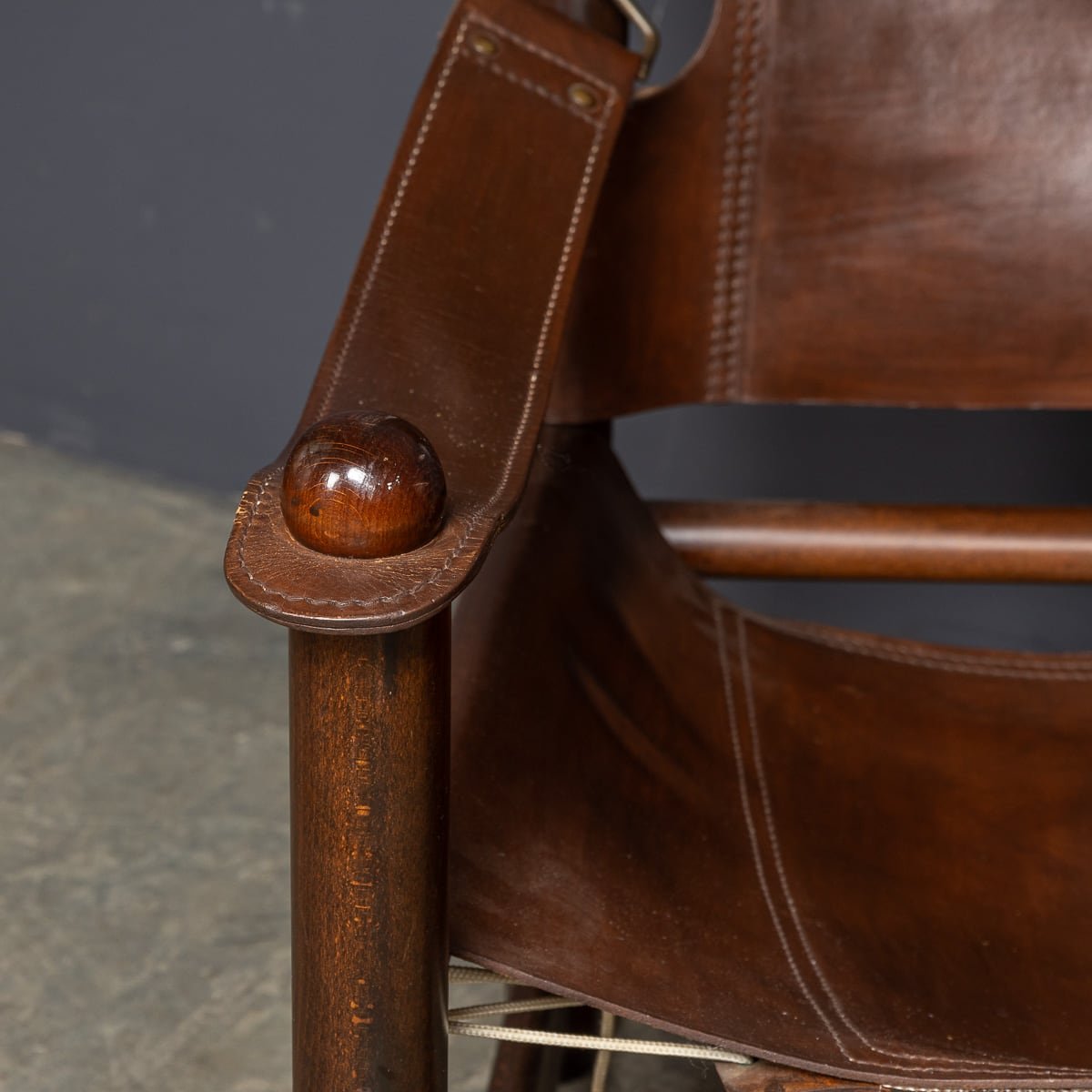 PUSHKINS.COM - VINTAGE 20thC PAIR OF SCANDINAVIAN BROWN LEATHER SLING CHAIRS c.1970 - 15.jpg