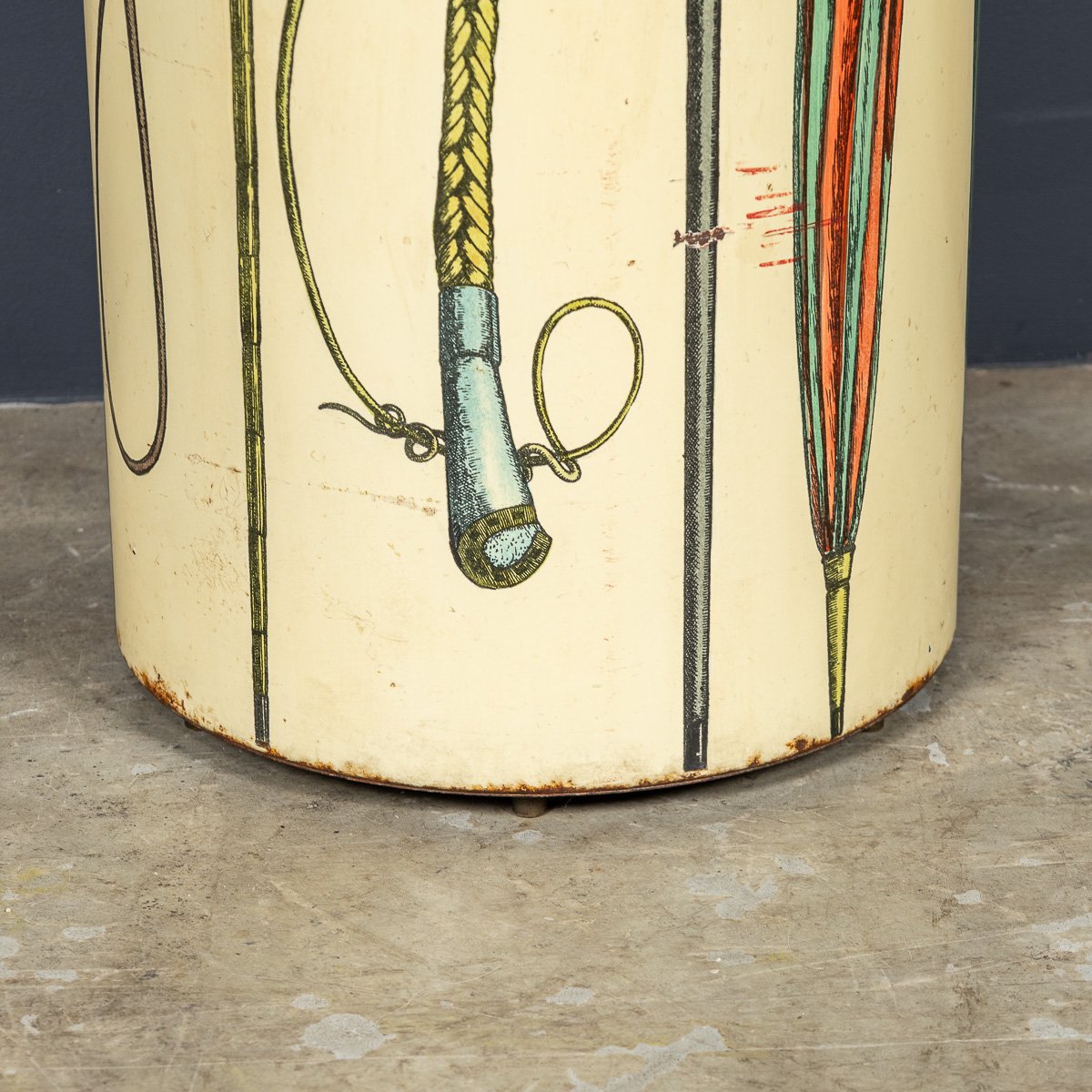 PUSHKINS.COM - D11143 - 20thC ITALIAN ROUND UMBRELLA & STICK STAND BY PIERO FORNASETTI c.1950 - 24.jpg