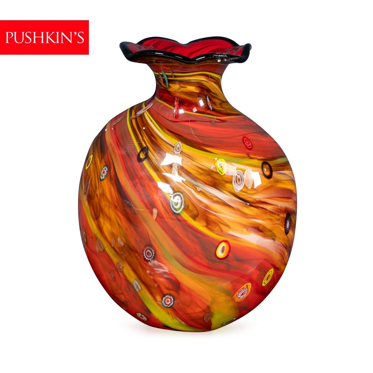 PUSHKINS.COM - B12260 - VINTAGE 20thC ITALIAN HAND BLOWN GLASS VASE, MADE IN MURANO - 02.jpg