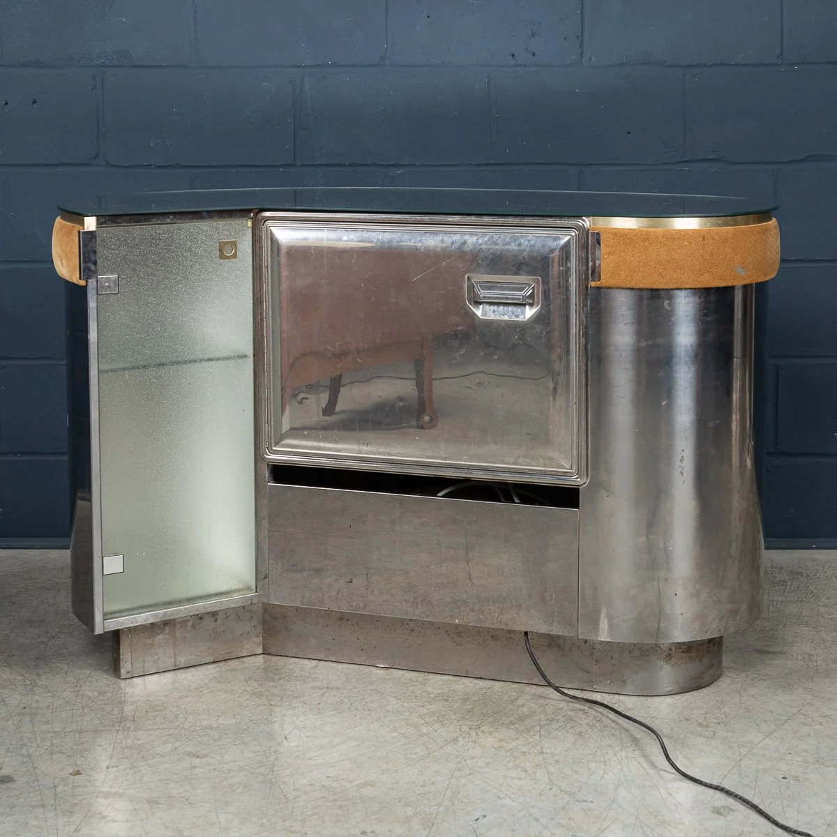 PUSHKINS.COM - B11474 - VINTAGE 20thC ITALIAN STANDING DRY BAR BY WILLY RIZZO c.1970 - 09.jpg
