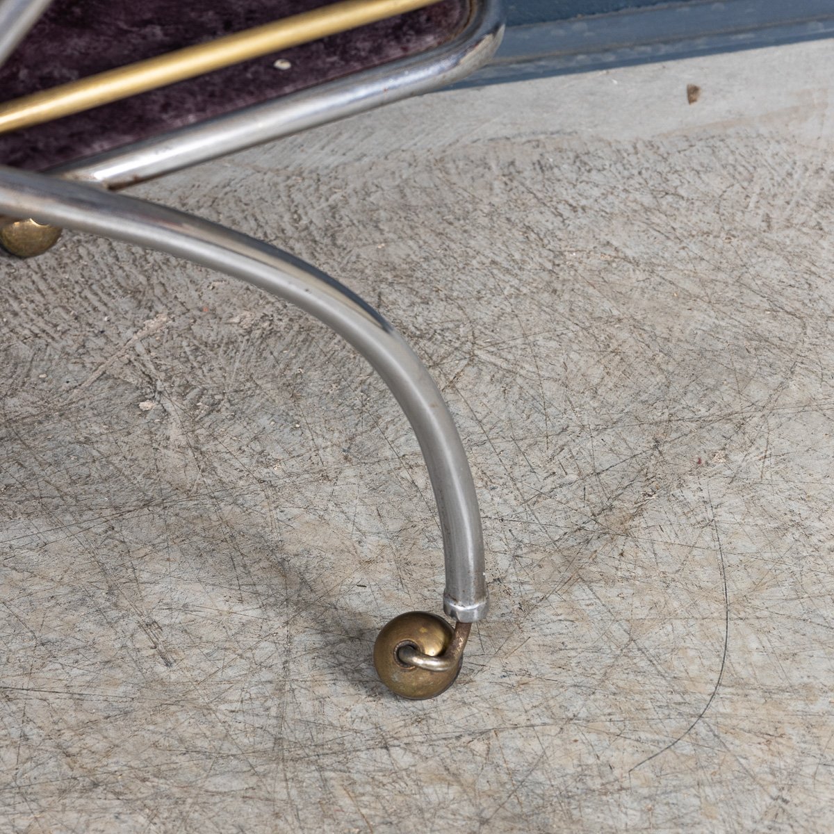 PUSHKINS.COM - B11305 - VINTAGE 20thC ITALIAN STEEL & GLASS DRINKS TROLLEY WITH MARBLE EFFECT c.1980 - 18.jpg
