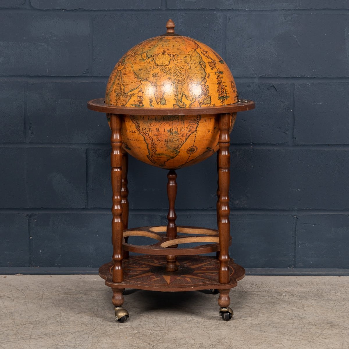 PUSHKIN'S - 20thC FRENCH GLOBE DRINKS TROLLEY c.1970 - 6.jpg