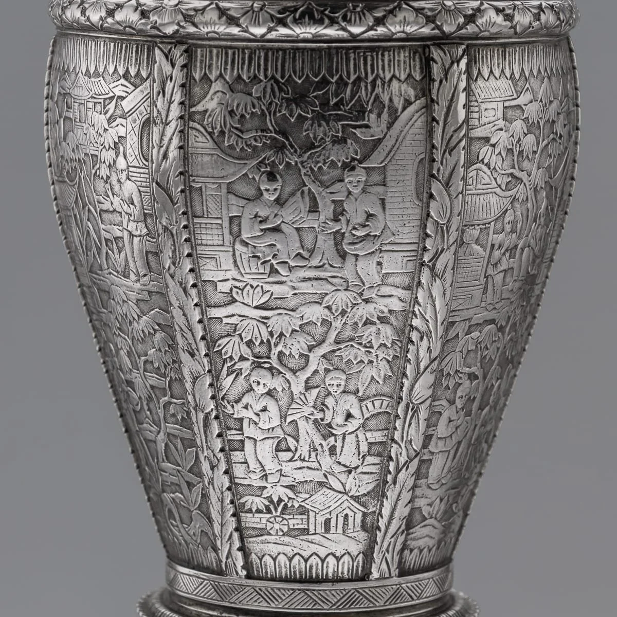 PUSHKINS.COM - J11902 - ANTIQUE 20thC CHINESE EXPORT SOLID SILVER VASE c.1900 - 22.jpg