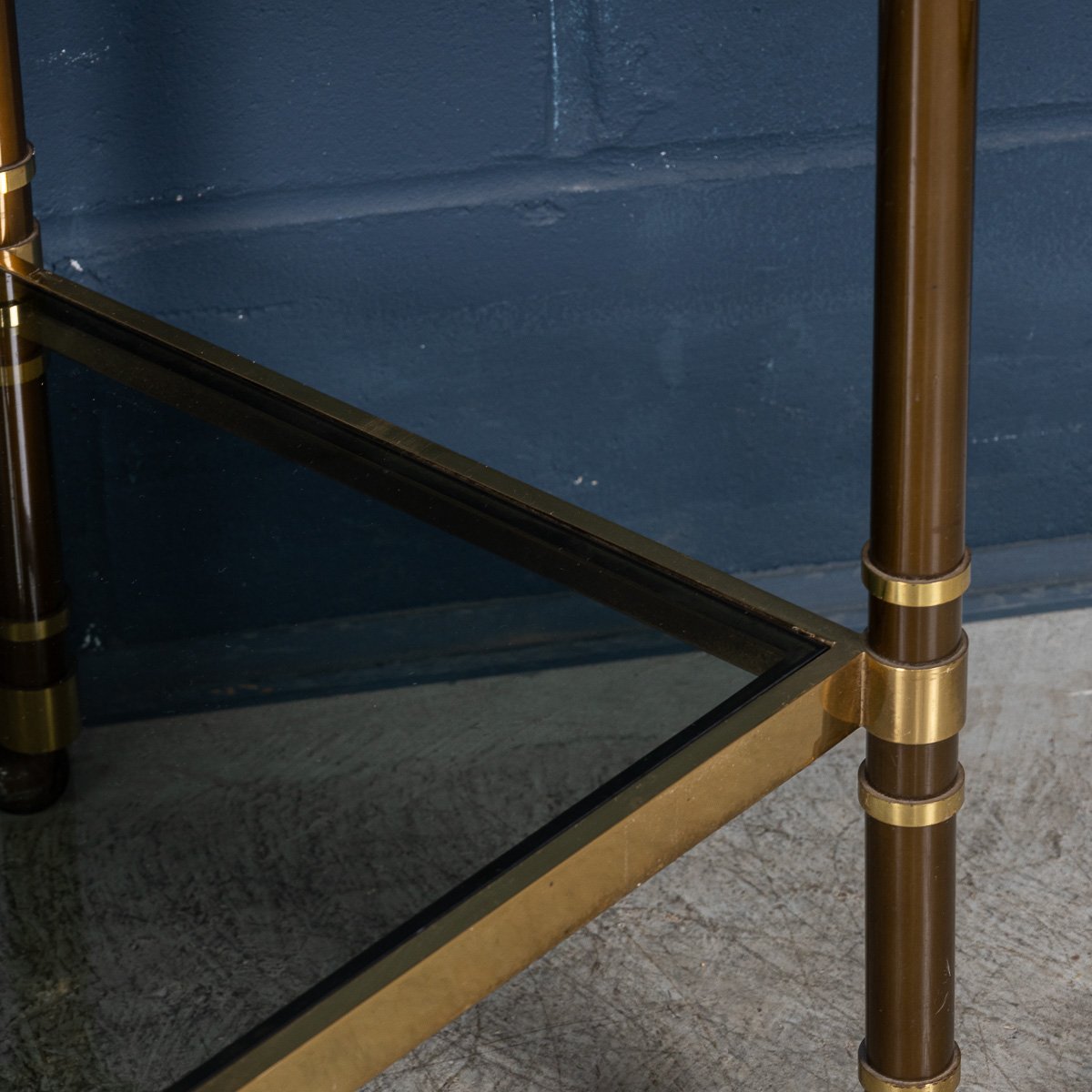 PUSHKINS.COM - B11303 - VINTAGE 20thC ITALIAN BRASS FRAMED DRINKS TROLLEY c.1980 - 14.jpg