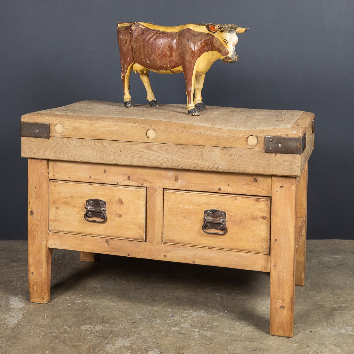 PUSHKINS.COM - D11126 - ANTIQUE 20thC FRENCH BUTCHERS BLOCK TABLE c.1920 - 04.jpg