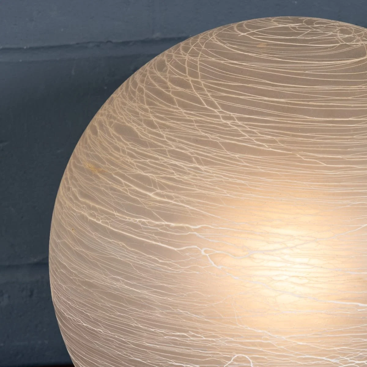 PUSHKINS.COM - B12262 - VINTAGE 20thC ITALIAN HAND BLOWN FROSTED GLASS GLOBE TABLE LAMP, MURANO - 07.jpg