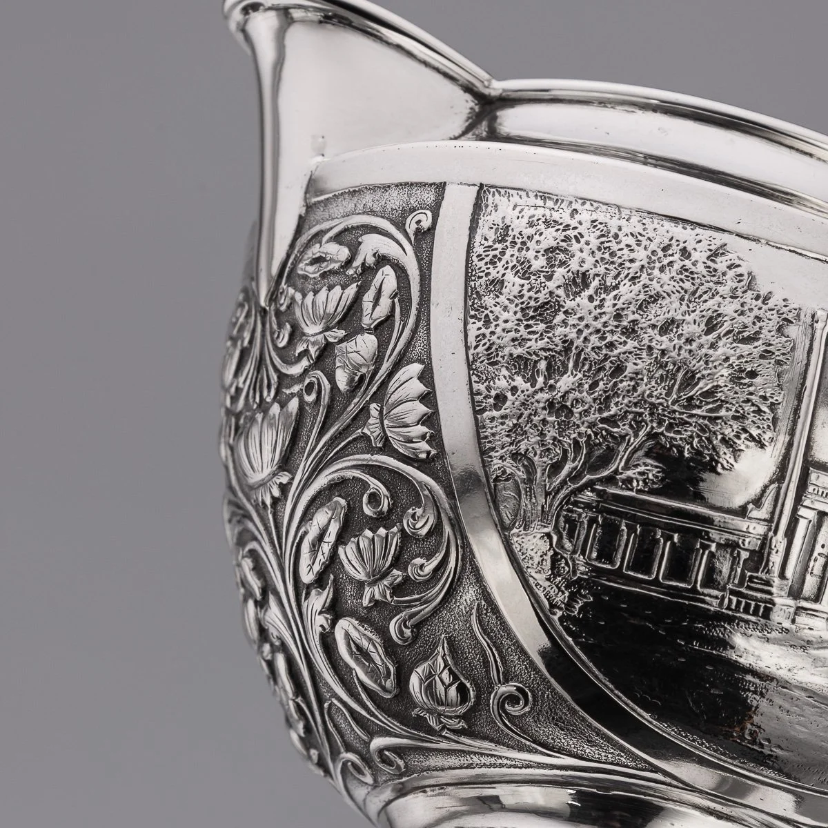 PUSHKINS.COM - A11065 - ANTIQUE 19thC INDIAN STYLE THREE PIECE SOLID SILVER TEA SET, REED & BARTON c1900 - 21.jpg