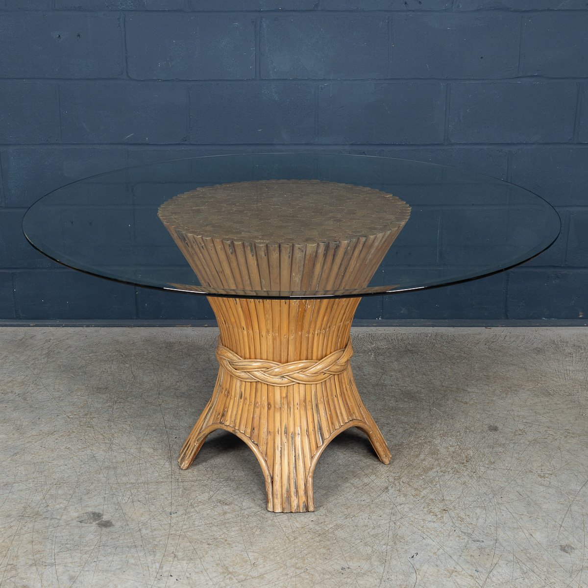 PUSHKINS.COM - B11414 - STYLISH 20thC %22SHEAF OF WHEAT%22 DINING TABLE BY MCGUIRE c.1970 - 04.jpg