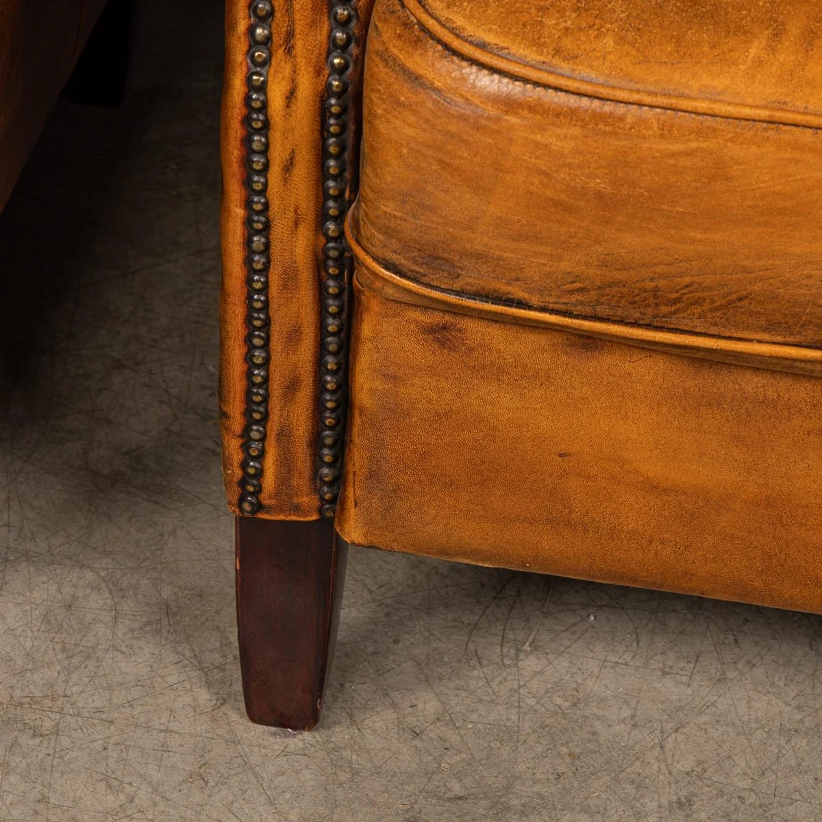 PUSHKINS.COM - B11847 - VINTAGE 20thC PAIR OF DUTCH LEATHER CLUB CHAIRS c.1980 - 23.jpg