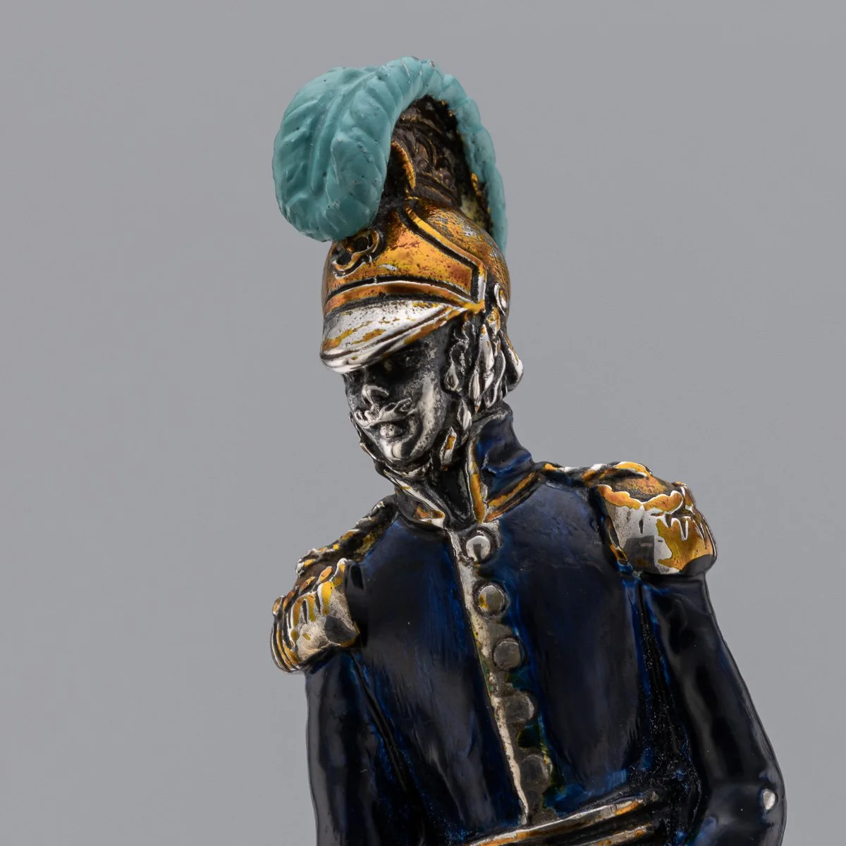PUSHKINS.COM - J12495 - ANTIQUE 20thC ITALIAN SOLID SILVER & ENAMEL MOUNTED NAPOLEONIC KINGDOM GUARD -  07.jpg