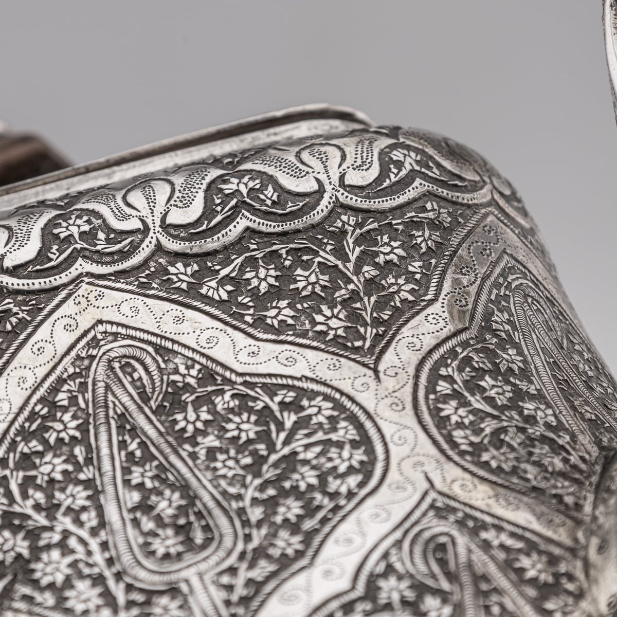 PUSHKINS.COM - ANTIQUE 20thC INDIAN SOLID SILVER THREE PIECE TEA SERVICE ON TRAY, KASHMIR c1900 - 18.jpg
