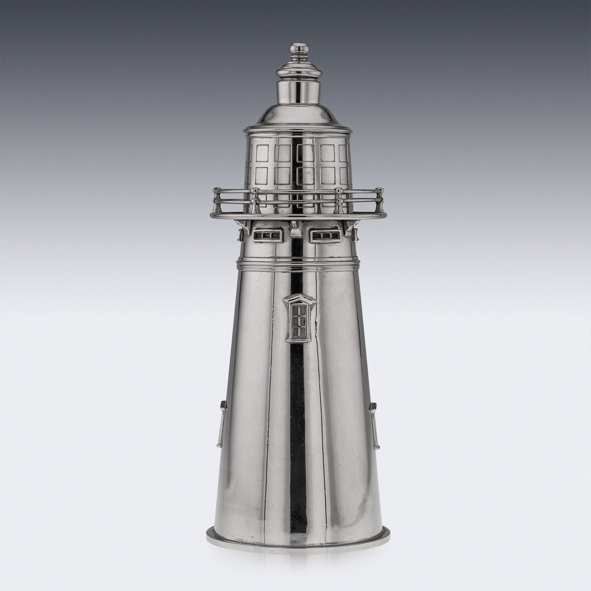 PUSHKIN'S - SILVER PLATED LIGHTHOUSE COCKTAIL SHAKER - 5.jpg
