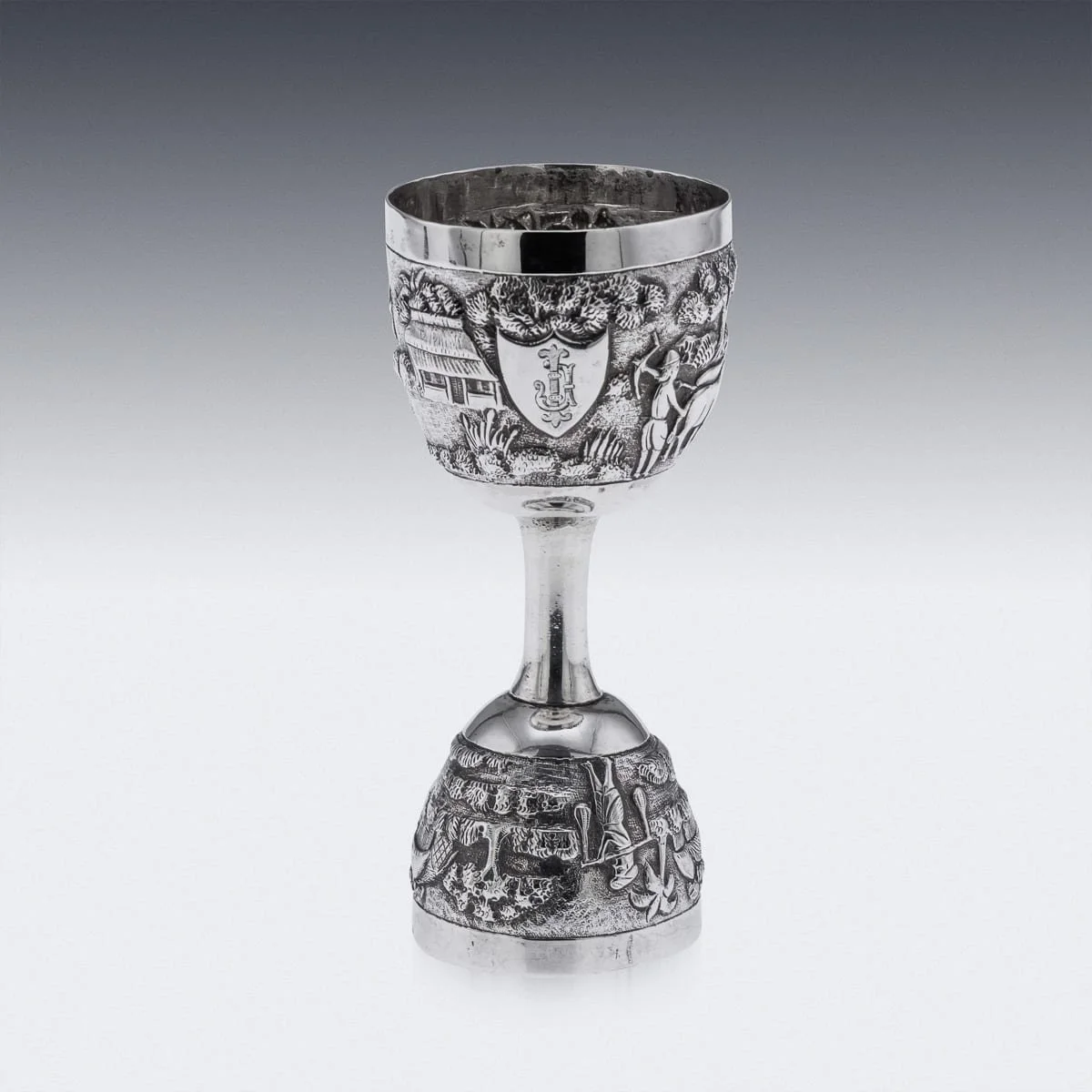PUSHKINS.COM - A00121 - ANTIQUE 19thC INDIAN SOLID SILVER SPIRIT MEASURE, MADRAS c.1890 - 04.jpg