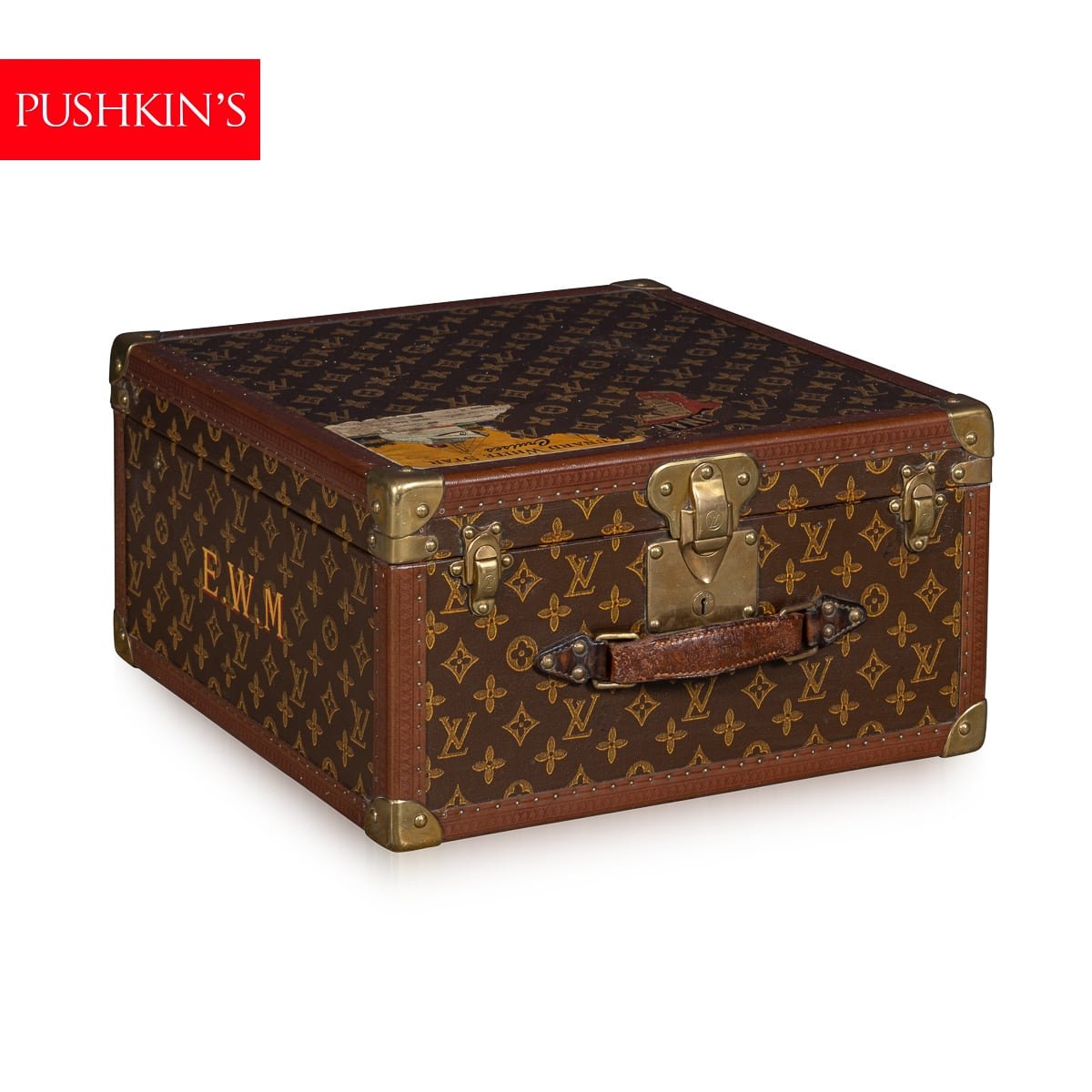 PUSHKINS.COM - B11235d - 20thC LOUIS VUITTON HAT CASE IN MONOGRAM CANVAS, CONVERTED INTO A HUMIDOR c.1950 - 02.jpg