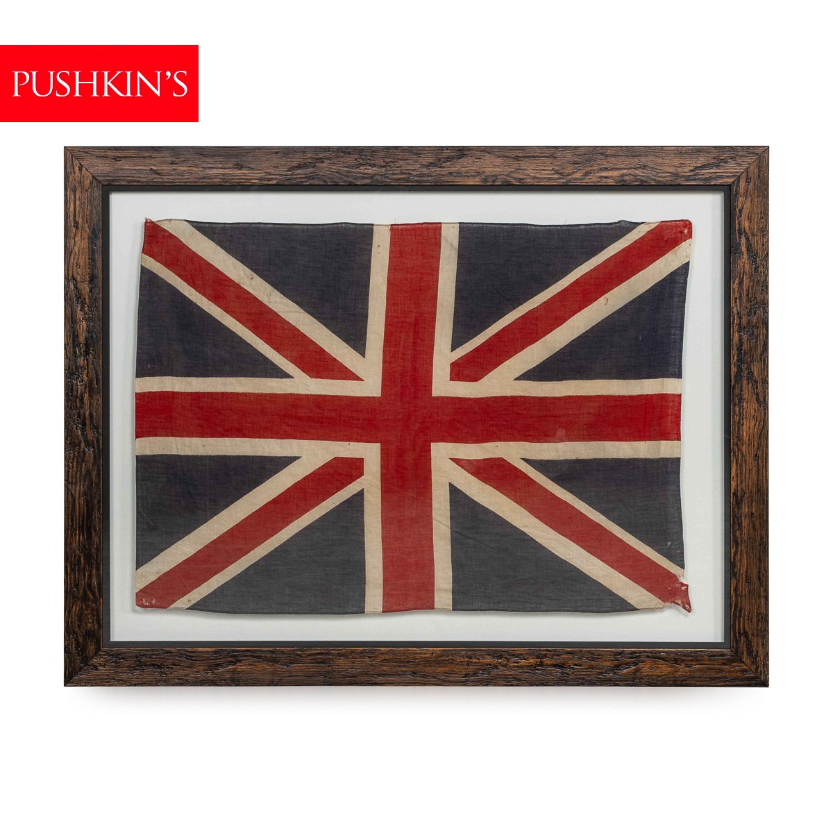 PUSHKINS.COM - D11341 - VINTAGE 20thC GLASS TO GLASS FRAMED UNION FLAG c.1940 - 02.jpg