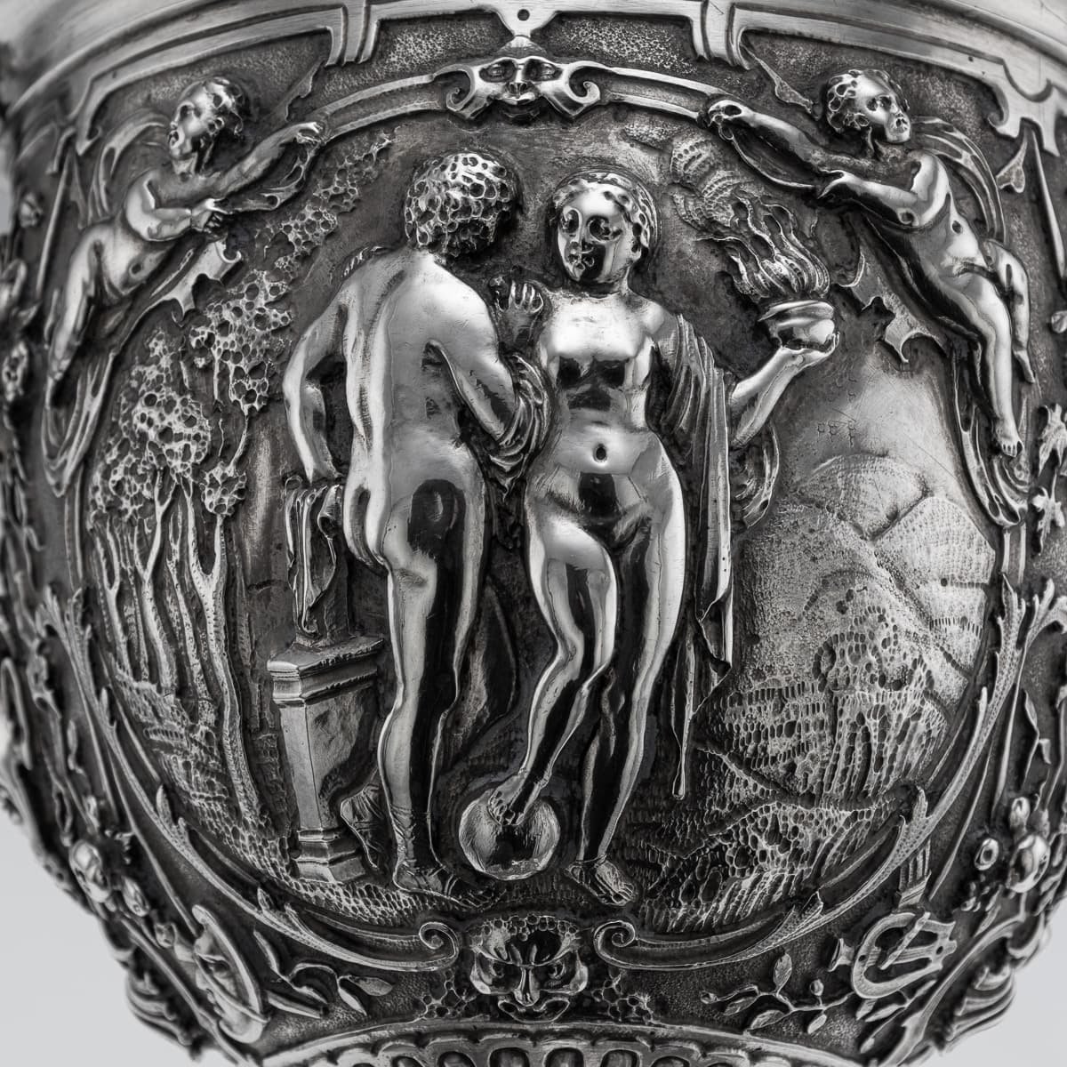 PUSHKINS.COM - A00253 - ANTIQUE 19thC ITALIAN SOLID SILVER REPOUSSÉ & CHASED COVERED URN c.1870 - 21.jpg