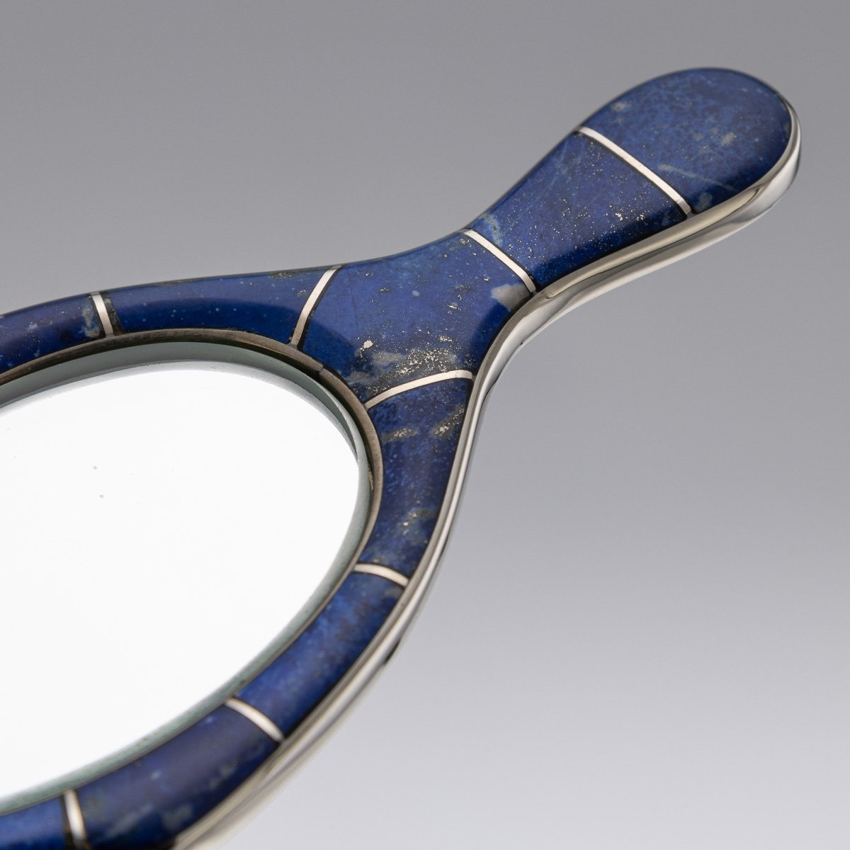 PUSHKINS.COM - J12498 - ANTIQUE 20thC CONTINENTAL SOLID SILVER & LAPIS LAZULI MOUNTED -  9.jpg